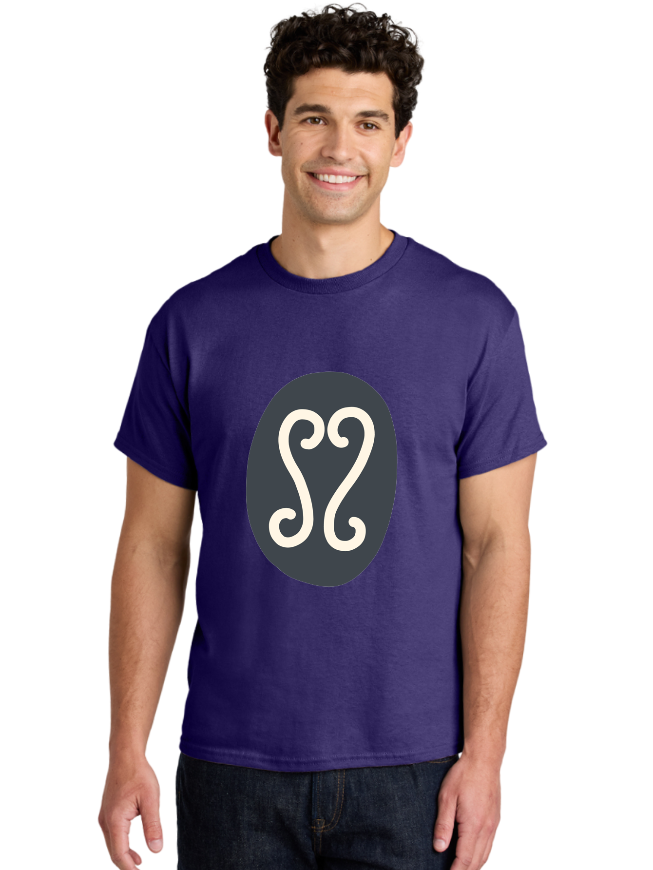 Cancer-Zodiac-Symbol Men'S Graphic Tee, 100% Cotton, Comfortable Casual Summer Wear, Machine Washable, Cancer Zodiac Sign, Astrology Symbol, Horoscope Icon, Simple Design, Minimalist Art, Esoteric Symbolism, Mystical Sign Aab677