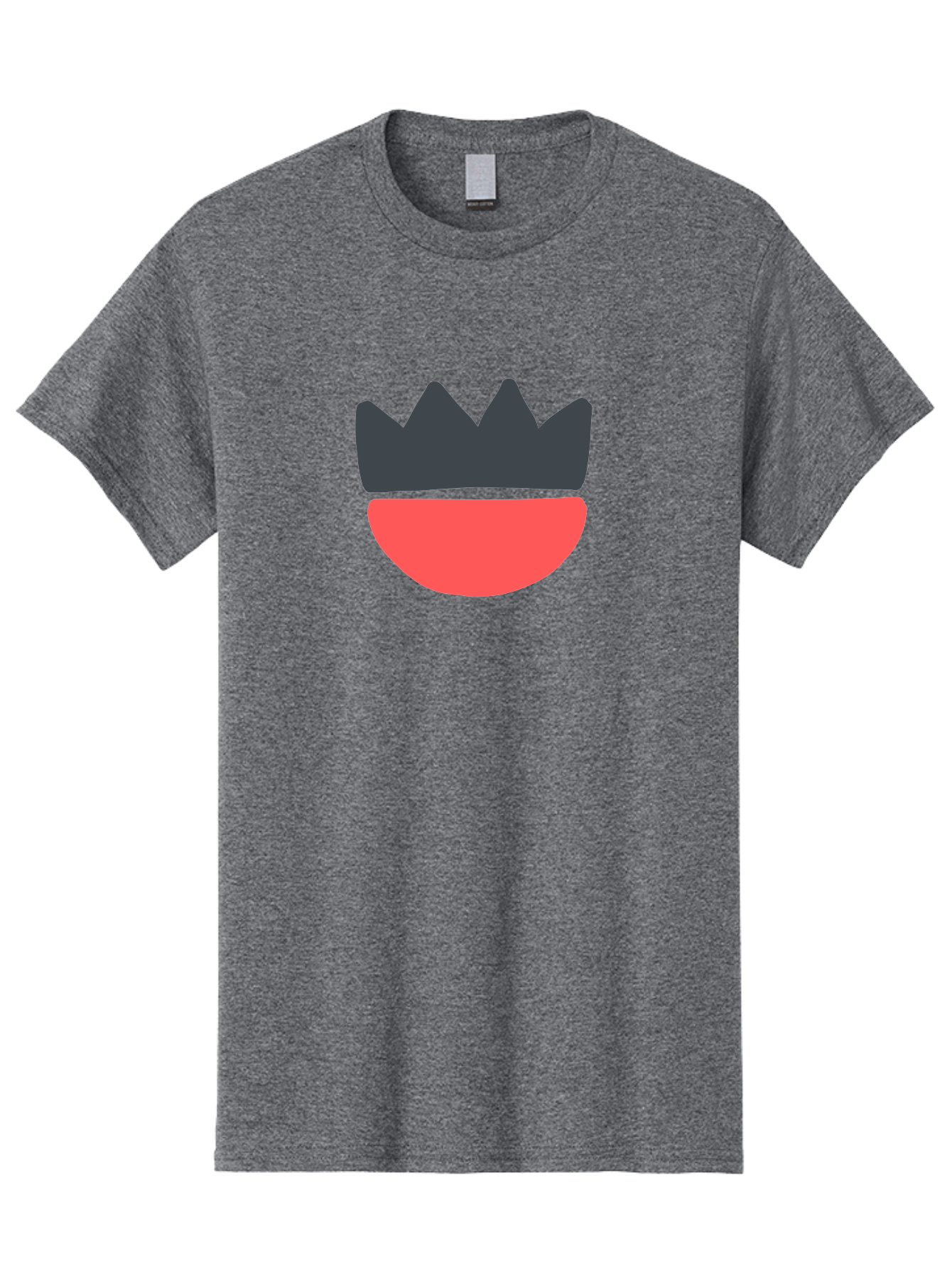 Crown-And-Smile Men'S Graphic Tee, 100% Cotton, Comfortable Casual Summer Wear, Machine Washable, Simple Crown Design, Red Smile, Minimalist Illustration, Monarch Symbol, Royal Emblem, Happy Face, Graphic Icon Aab682