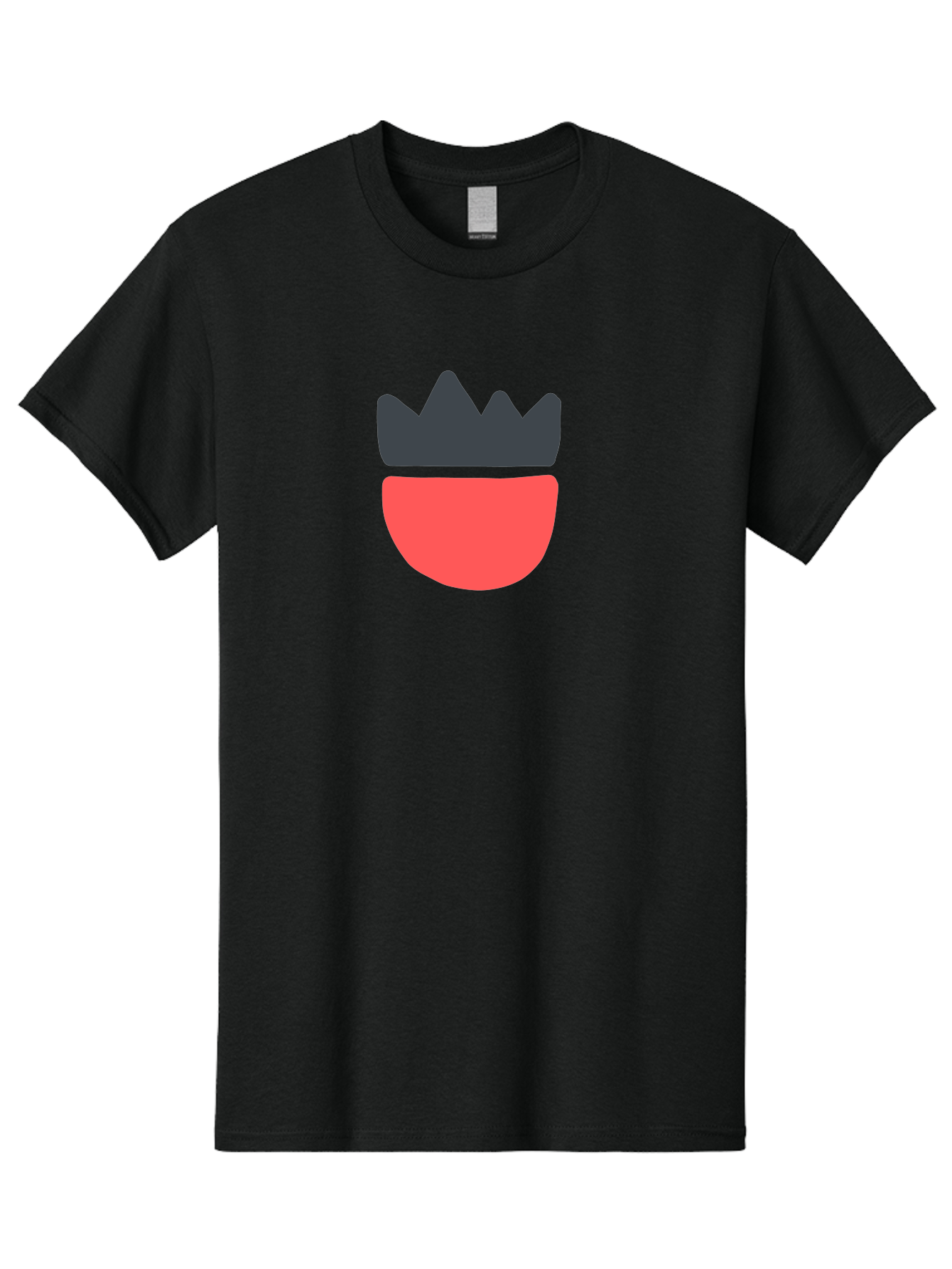 Crown-Icon Men'S Graphic Tee, 100% Cotton, Comfortable Casual Summer Wear, Machine Washable, Crown Icon, Bowl Symbol, Red And Black Graphic, Minimalist Design, Simple Shapes, Modern Illustration, Abstract Art, Digital Graphic Aab683