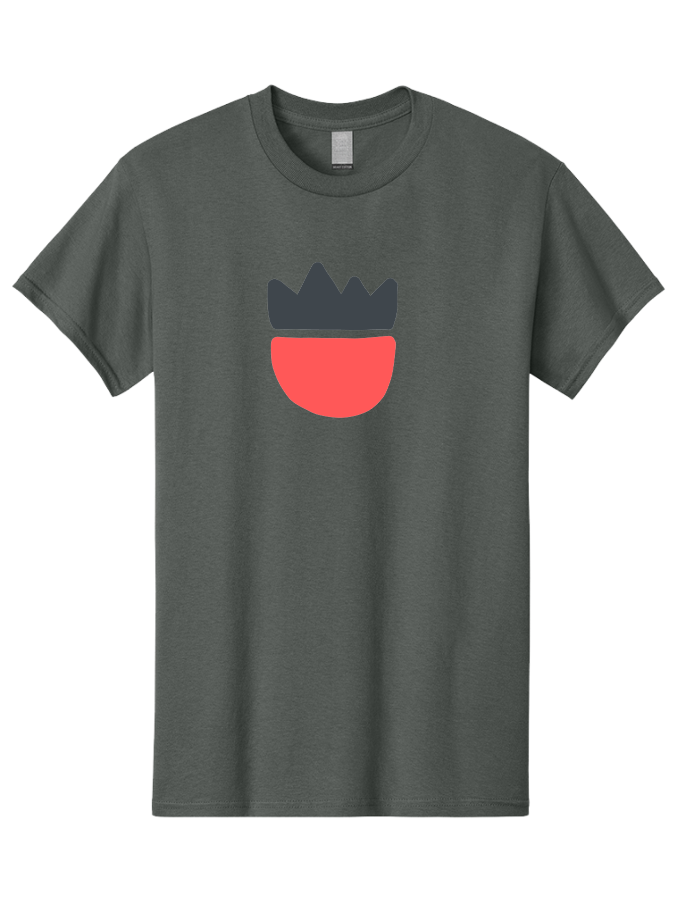 Crown-Icon Men'S Graphic Tee, 100% Cotton, Comfortable Casual Summer Wear, Machine Washable, Crown Icon, Bowl Symbol, Red And Black Graphic, Minimalist Design, Simple Shapes, Modern Illustration, Abstract Art, Digital Graphic Aab683