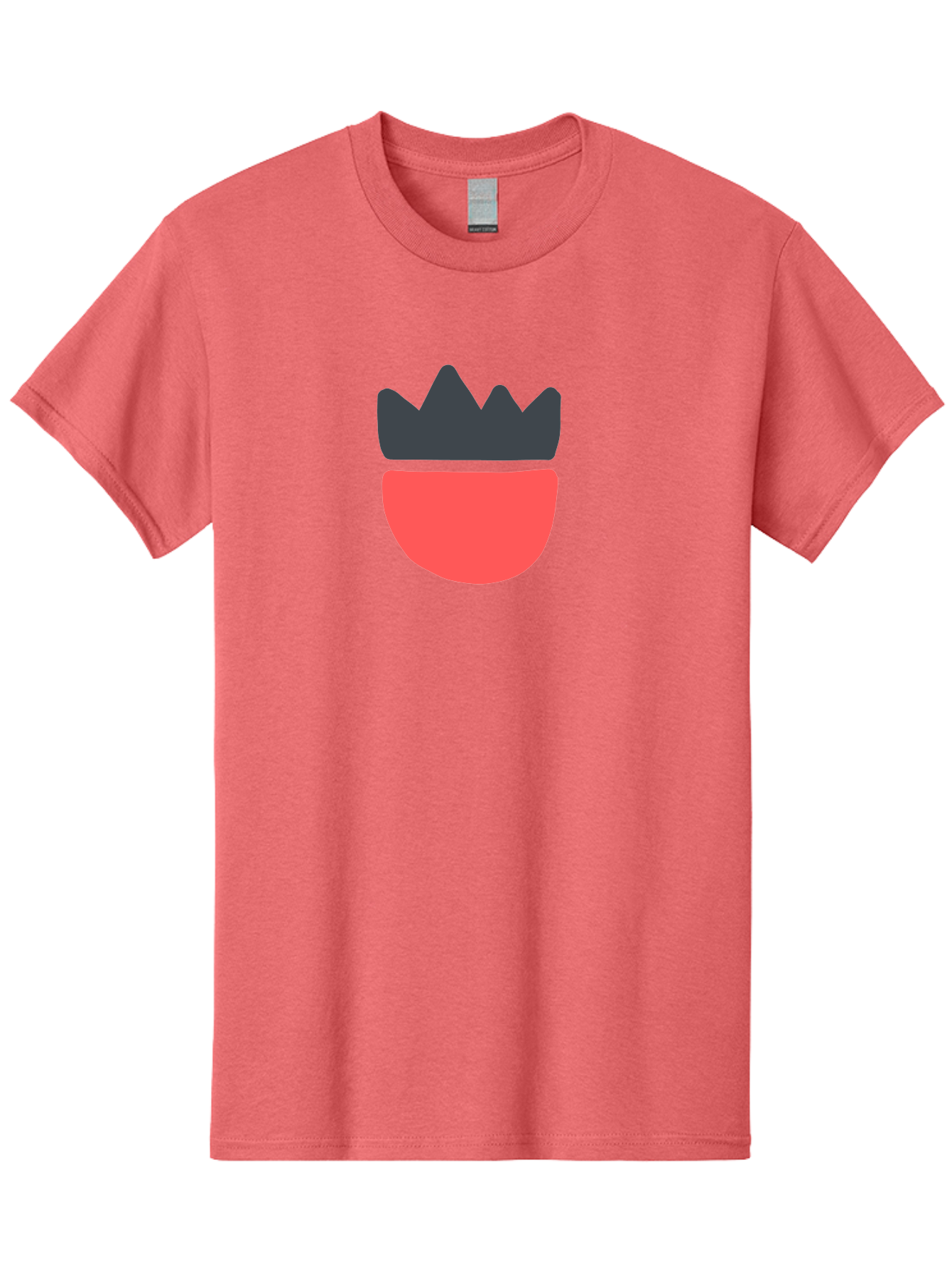 Crown-Icon Men'S Graphic Tee, 100% Cotton, Comfortable Casual Summer Wear, Machine Washable, Crown Icon, Bowl Symbol, Red And Black Graphic, Minimalist Design, Simple Shapes, Modern Illustration, Abstract Art, Digital Graphic Aab683