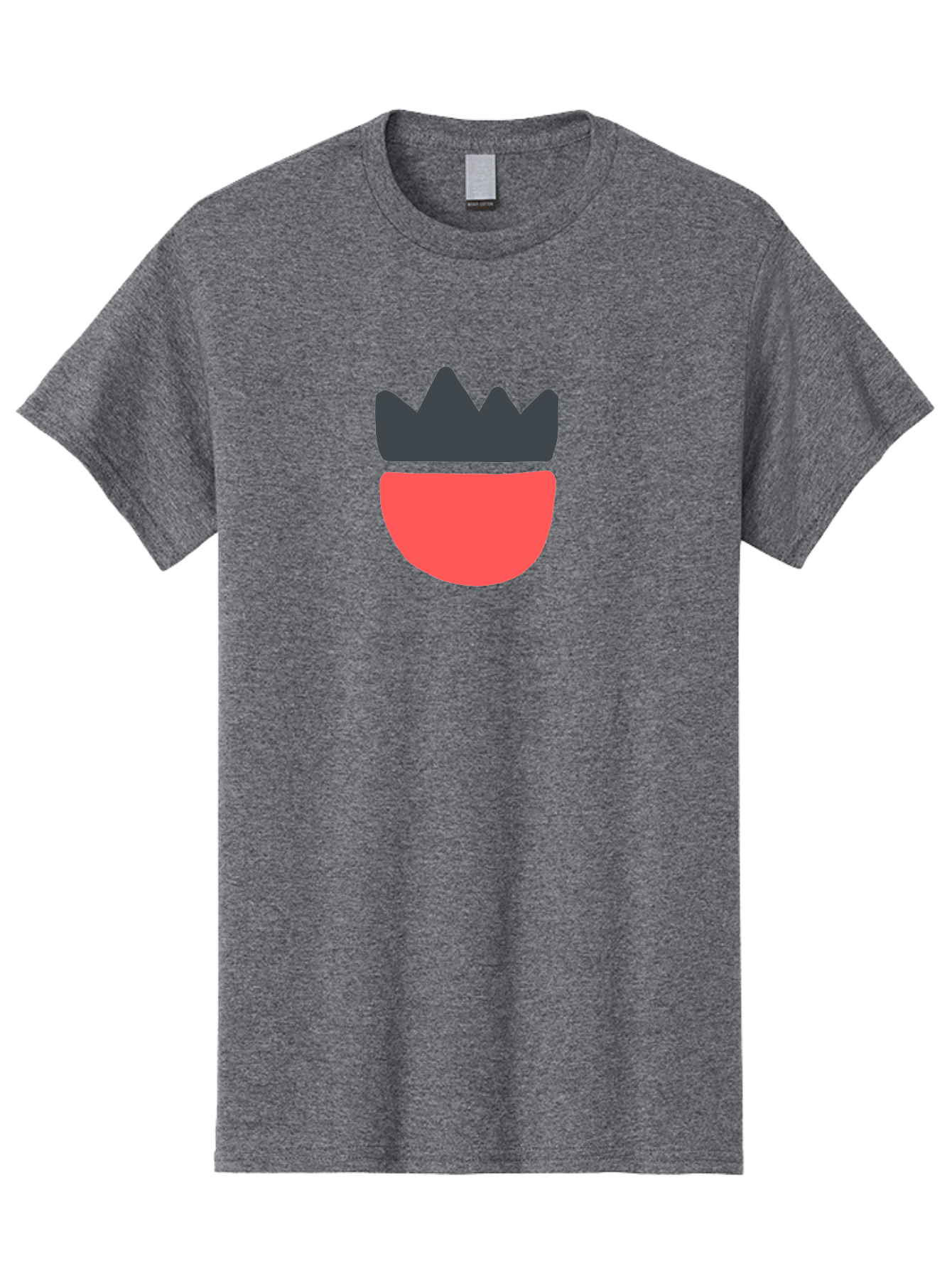 Crown-Icon Men'S Graphic Tee, 100% Cotton, Comfortable Casual Summer Wear, Machine Washable, Crown Icon, Bowl Symbol, Red And Black Graphic, Minimalist Design, Simple Shapes, Modern Illustration, Abstract Art, Digital Graphic Aab683