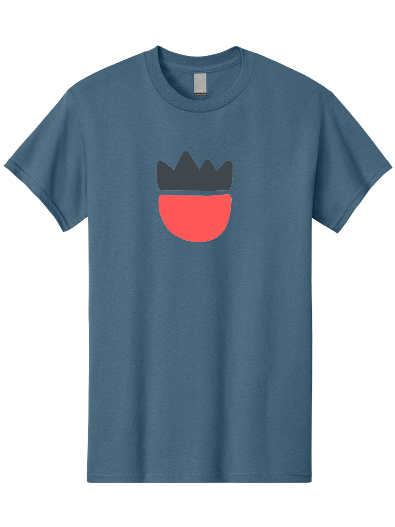 Crown-Icon Men'S Graphic Tee, 100% Cotton, Comfortable Casual Summer Wear, Machine Washable, Crown Icon, Bowl Symbol, Red And Black Graphic, Minimalist Design, Simple Shapes, Modern Illustration, Abstract Art, Digital Graphic Aab683
