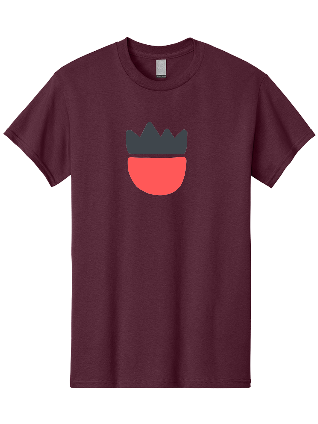 Crown-Icon Men'S Graphic Tee, 100% Cotton, Comfortable Casual Summer Wear, Machine Washable, Crown Icon, Bowl Symbol, Red And Black Graphic, Minimalist Design, Simple Shapes, Modern Illustration, Abstract Art, Digital Graphic Aab683