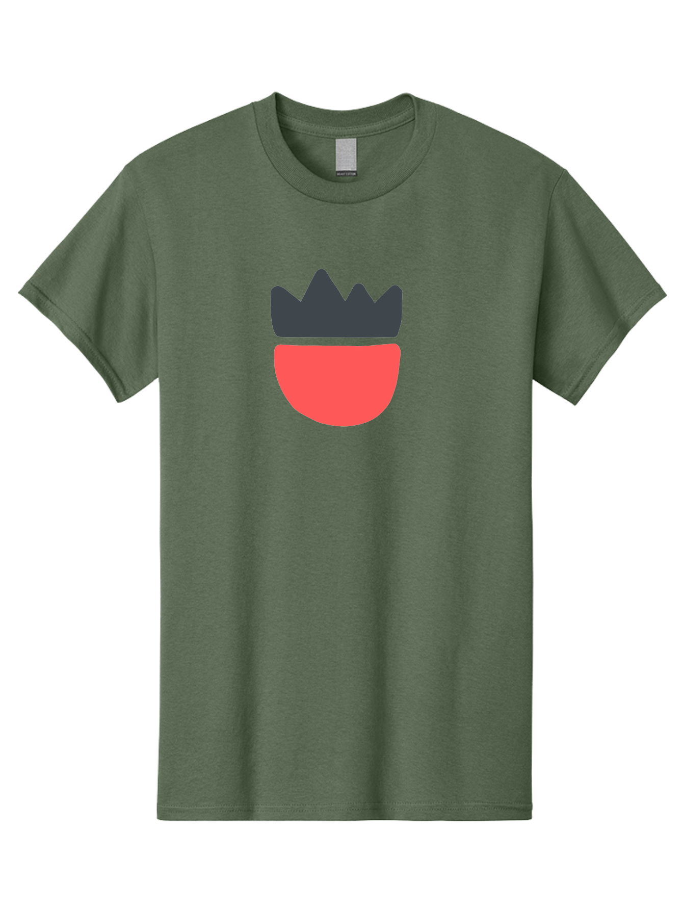 Crown-Icon Men'S Graphic Tee, 100% Cotton, Comfortable Casual Summer Wear, Machine Washable, Crown Icon, Bowl Symbol, Red And Black Graphic, Minimalist Design, Simple Shapes, Modern Illustration, Abstract Art, Digital Graphic Aab683