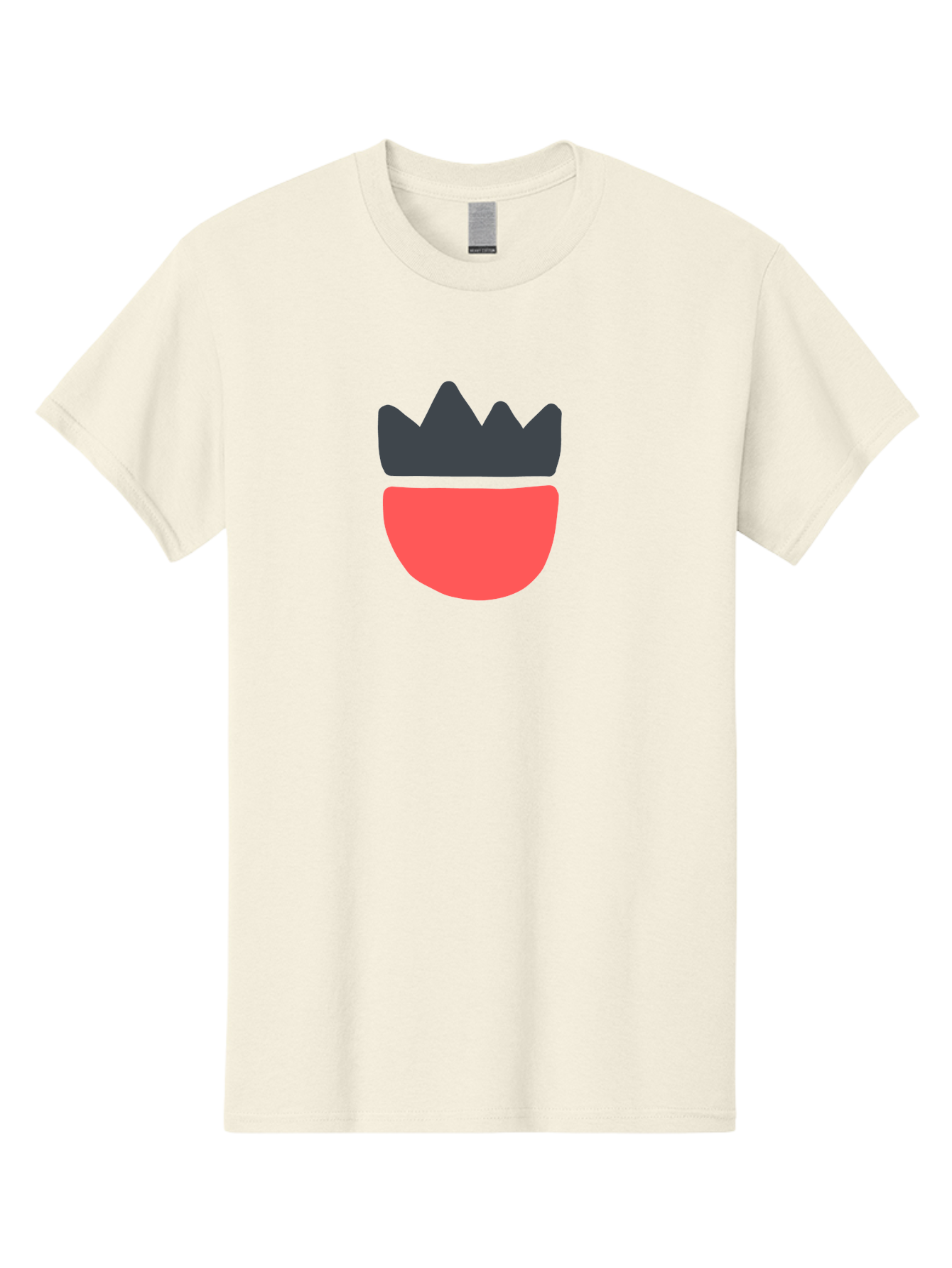 Crown-Icon Men'S Graphic Tee, 100% Cotton, Comfortable Casual Summer Wear, Machine Washable, Crown Icon, Bowl Symbol, Red And Black Graphic, Minimalist Design, Simple Shapes, Modern Illustration, Abstract Art, Digital Graphic Aab683
