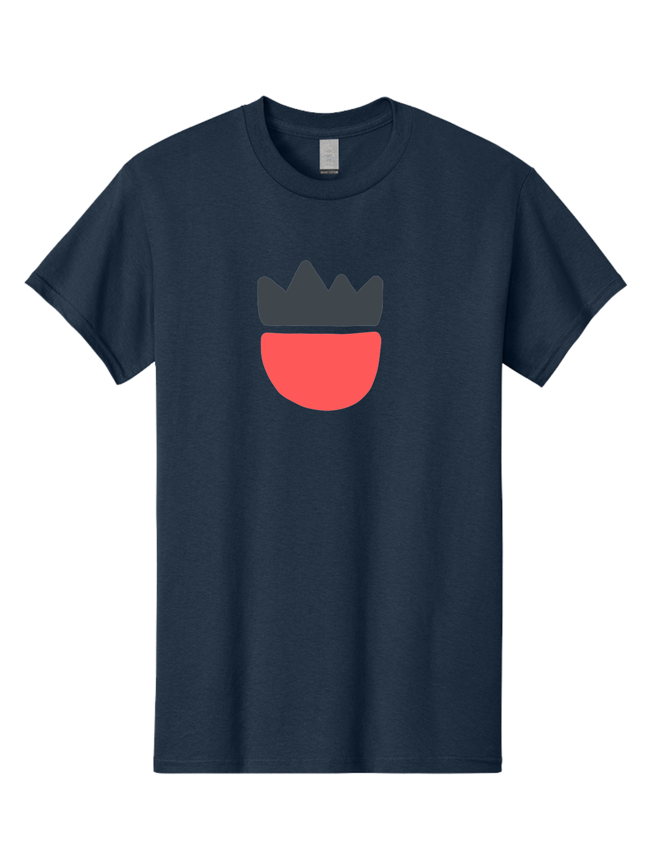 Crown-Icon Men'S Graphic Tee, 100% Cotton, Comfortable Casual Summer Wear, Machine Washable, Crown Icon, Bowl Symbol, Red And Black Graphic, Minimalist Design, Simple Shapes, Modern Illustration, Abstract Art, Digital Graphic Aab683
