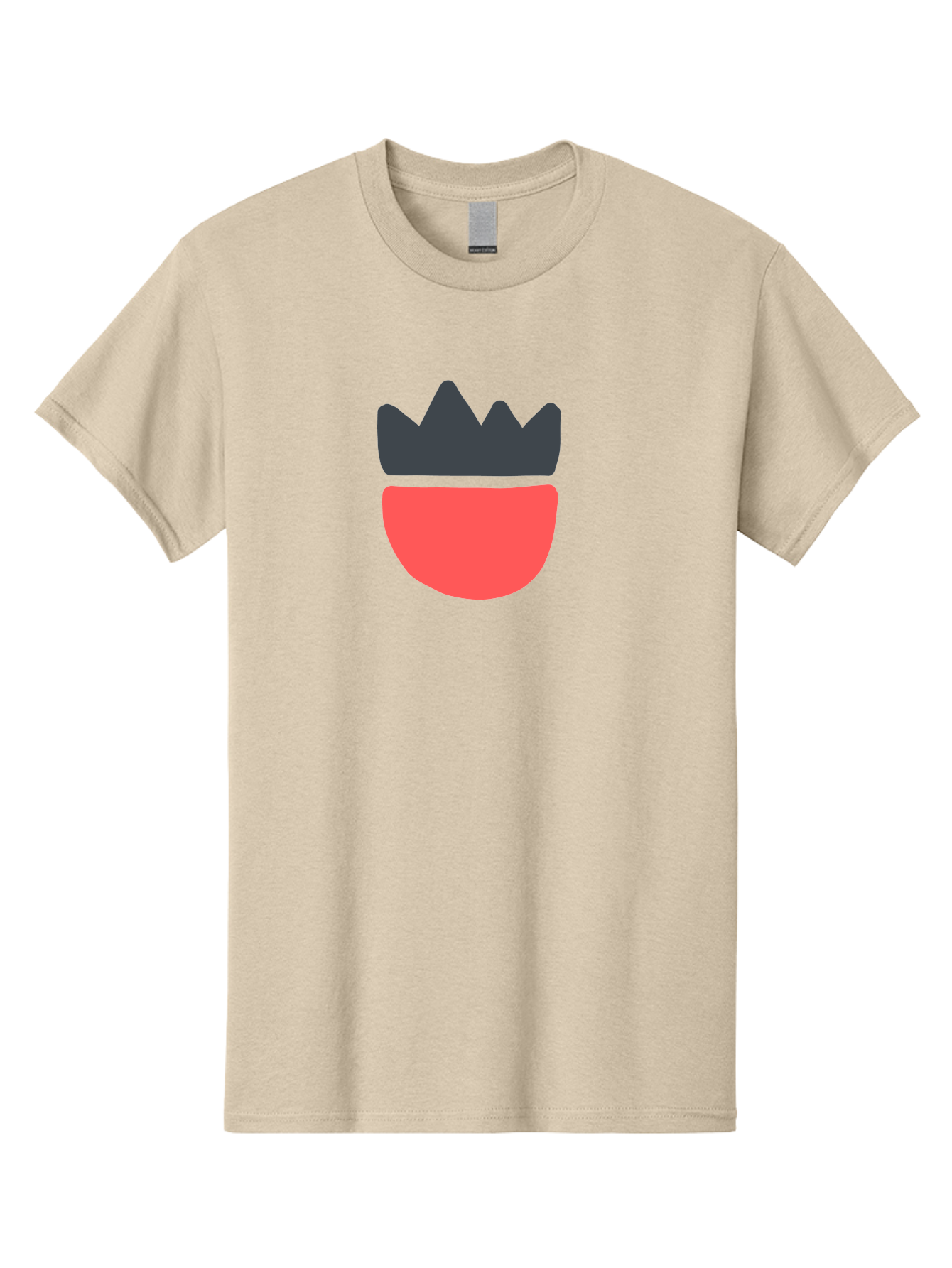 Crown-Icon Men'S Graphic Tee, 100% Cotton, Comfortable Casual Summer Wear, Machine Washable, Crown Icon, Bowl Symbol, Red And Black Graphic, Minimalist Design, Simple Shapes, Modern Illustration, Abstract Art, Digital Graphic Aab683