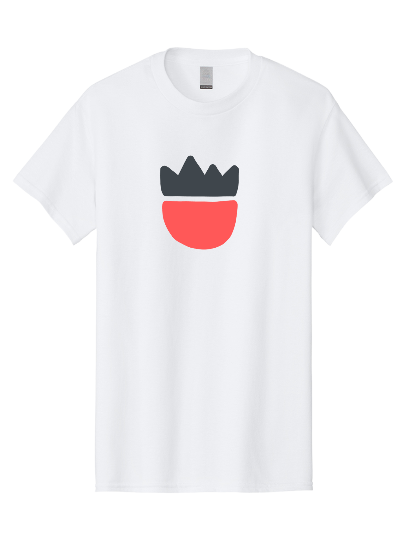 Crown-Icon Men'S Graphic Tee, 100% Cotton, Comfortable Casual Summer Wear, Machine Washable, Crown Icon, Bowl Symbol, Red And Black Graphic, Minimalist Design, Simple Shapes, Modern Illustration, Abstract Art, Digital Graphic Aab683
