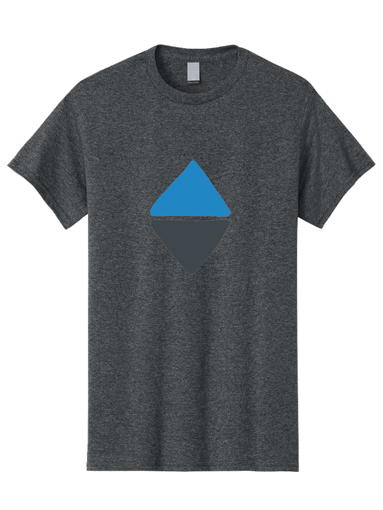 Diamond-Logo Men'S Graphic Tee, 100% Cotton, Comfortable Casual Summer Wear, Machine Washable, Ethereum Logo, Diamond Shape, Blue And Black, Cryptocurrency Symbol, Blockchain Icon, Digital Currency, Modern Design, Abstract Shape, Aab690