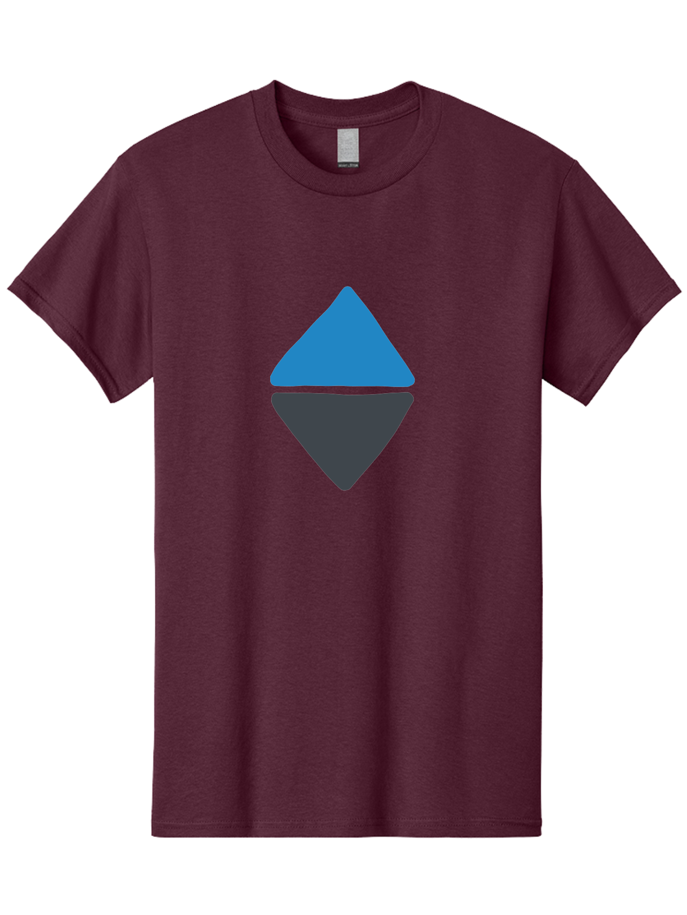 Diamond-Logo Men'S Graphic Tee, 100% Cotton, Comfortable Casual Summer Wear, Machine Washable, Ethereum Logo, Diamond Shape, Blue And Black, Cryptocurrency Symbol, Blockchain Icon, Digital Currency, Modern Design, Abstract Shape, Aab690