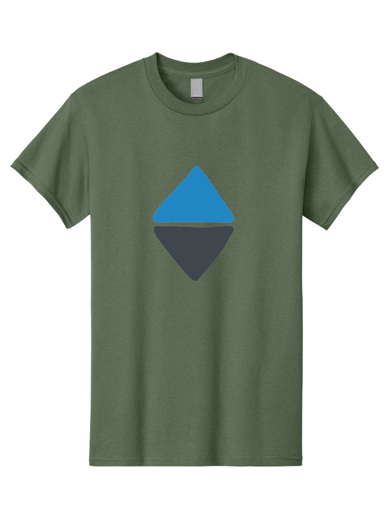 Diamond-Logo Men'S Graphic Tee, 100% Cotton, Comfortable Casual Summer Wear, Machine Washable, Ethereum Logo, Diamond Shape, Blue And Black, Cryptocurrency Symbol, Blockchain Icon, Digital Currency, Modern Design, Abstract Shape, Aab690
