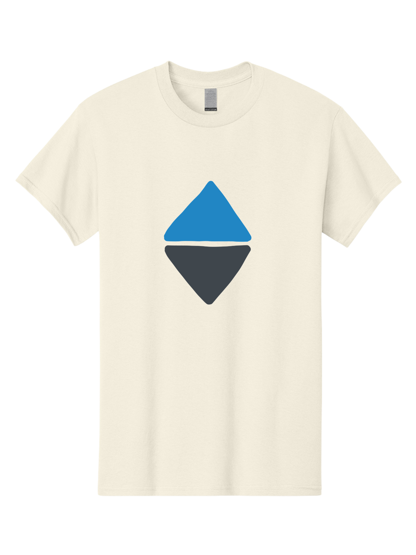 Diamond-Logo Men'S Graphic Tee, 100% Cotton, Comfortable Casual Summer Wear, Machine Washable, Ethereum Logo, Diamond Shape, Blue And Black, Cryptocurrency Symbol, Blockchain Icon, Digital Currency, Modern Design, Abstract Shape, Aab690