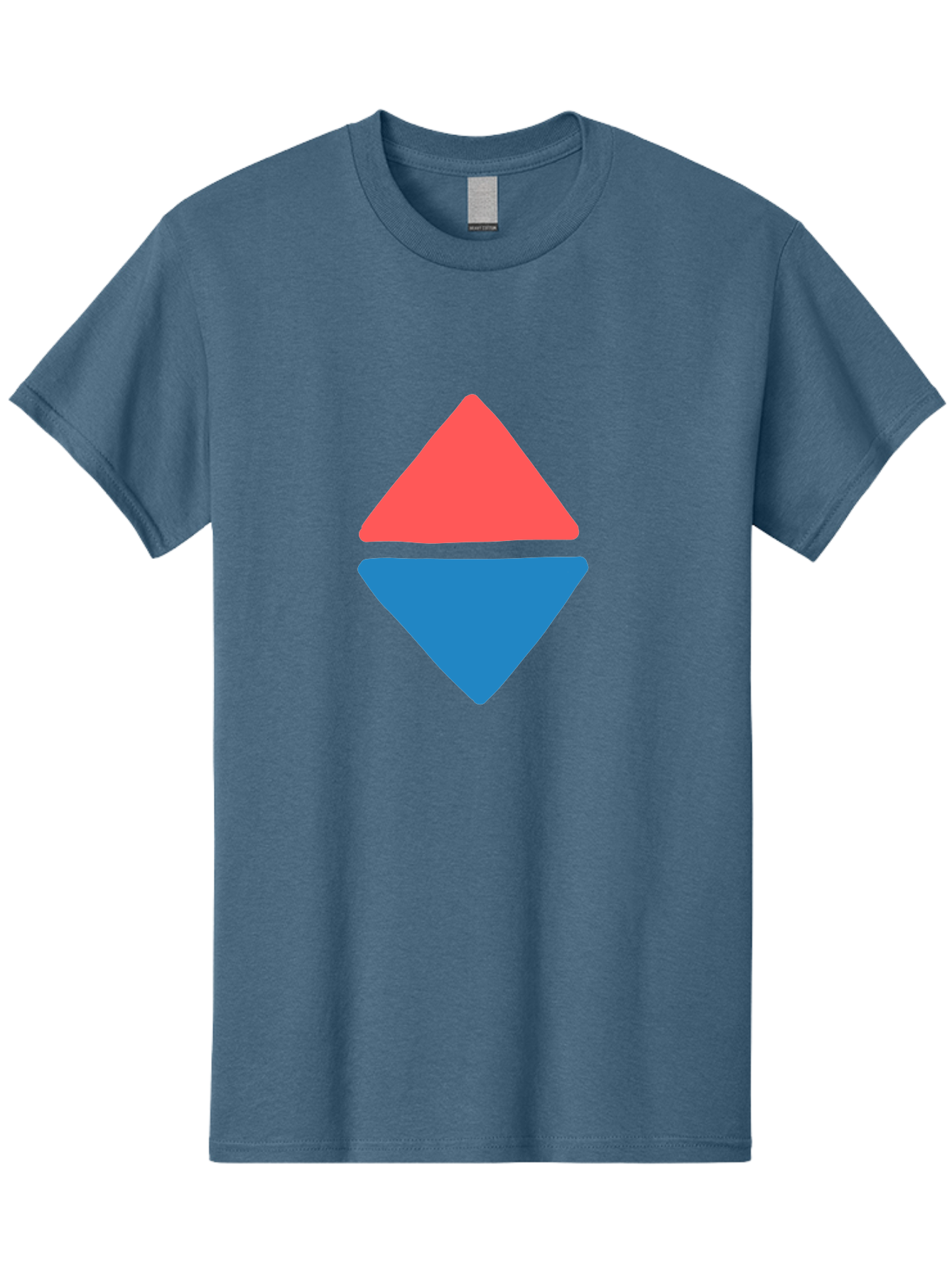 Diamond-Shape Men'S Graphic Tee, 100% Cotton, Comfortable Casual Summer Wear, Machine Washable, Red Diamond, Blue Diamond, Geometric Shapes, Abstract Design, Vibrant Colors, Minimalist Art, Modern Graphics, Diamond Symbol Aab691