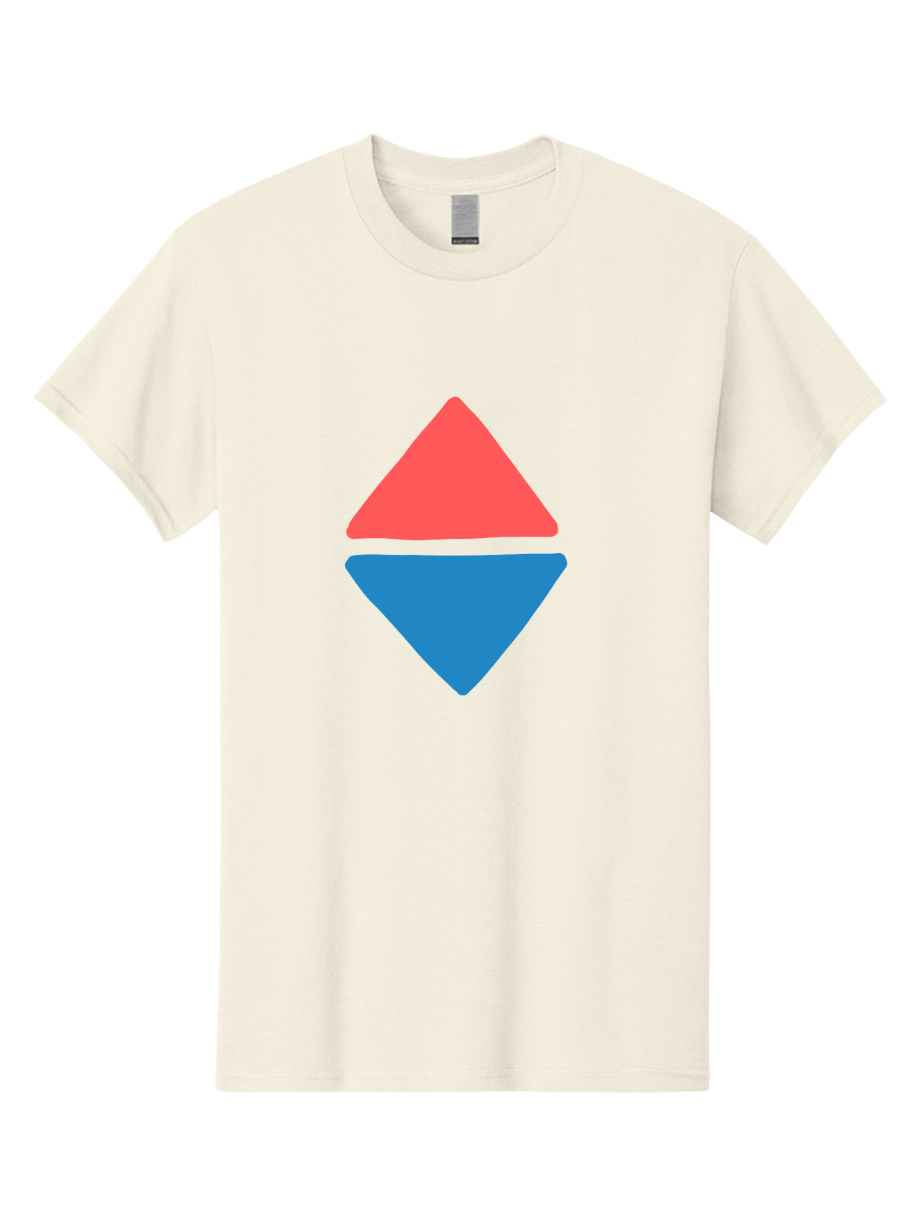 Diamond-Shape Men'S Graphic Tee, 100% Cotton, Comfortable Casual Summer Wear, Machine Washable, Red Diamond, Blue Diamond, Geometric Shapes, Abstract Design, Vibrant Colors, Minimalist Art, Modern Graphics, Diamond Symbol Aab691