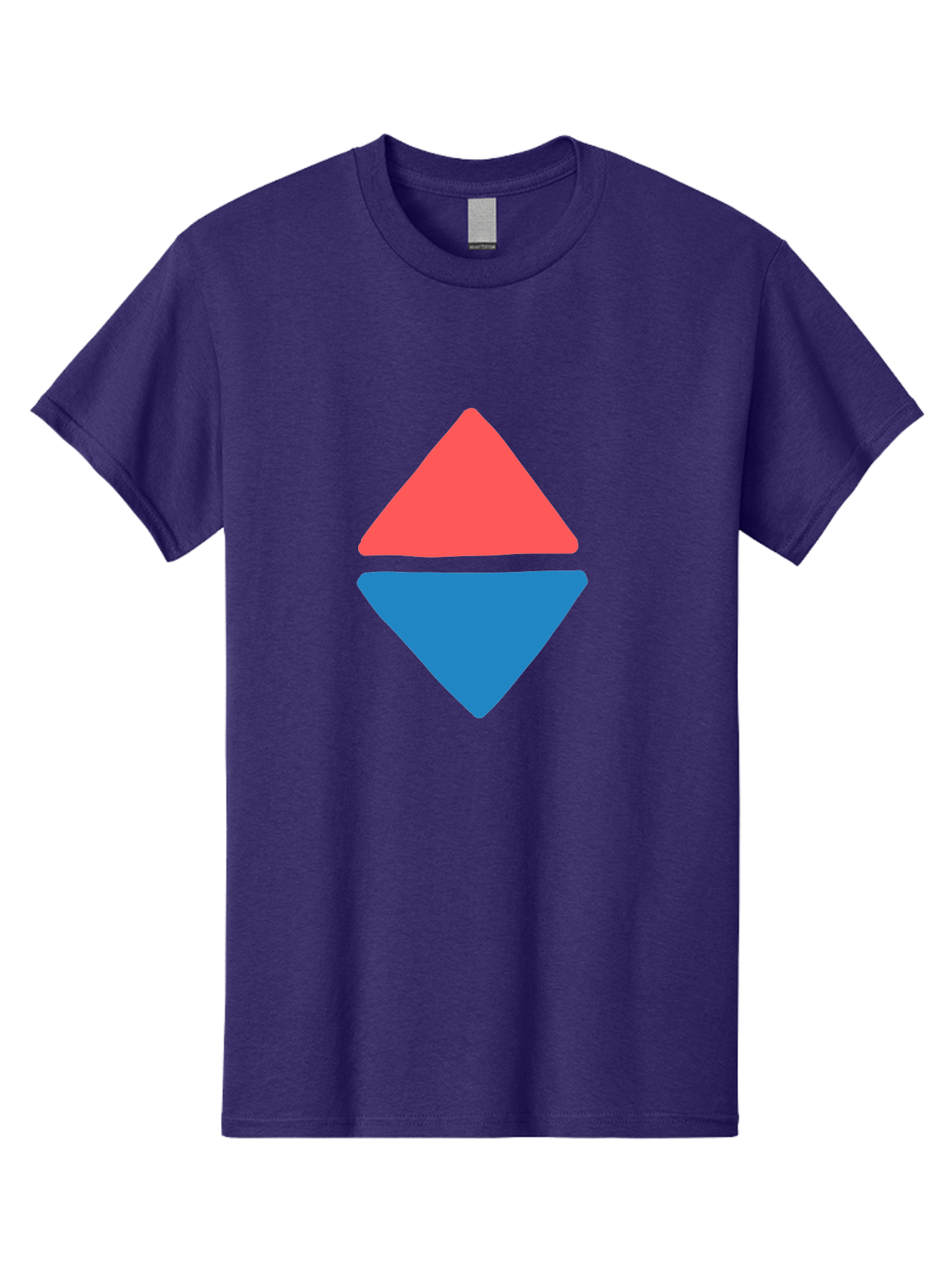 Diamond-Shape Men'S Graphic Tee, 100% Cotton, Comfortable Casual Summer Wear, Machine Washable, Red Diamond, Blue Diamond, Geometric Shapes, Abstract Design, Vibrant Colors, Minimalist Art, Modern Graphics, Diamond Symbol Aab691