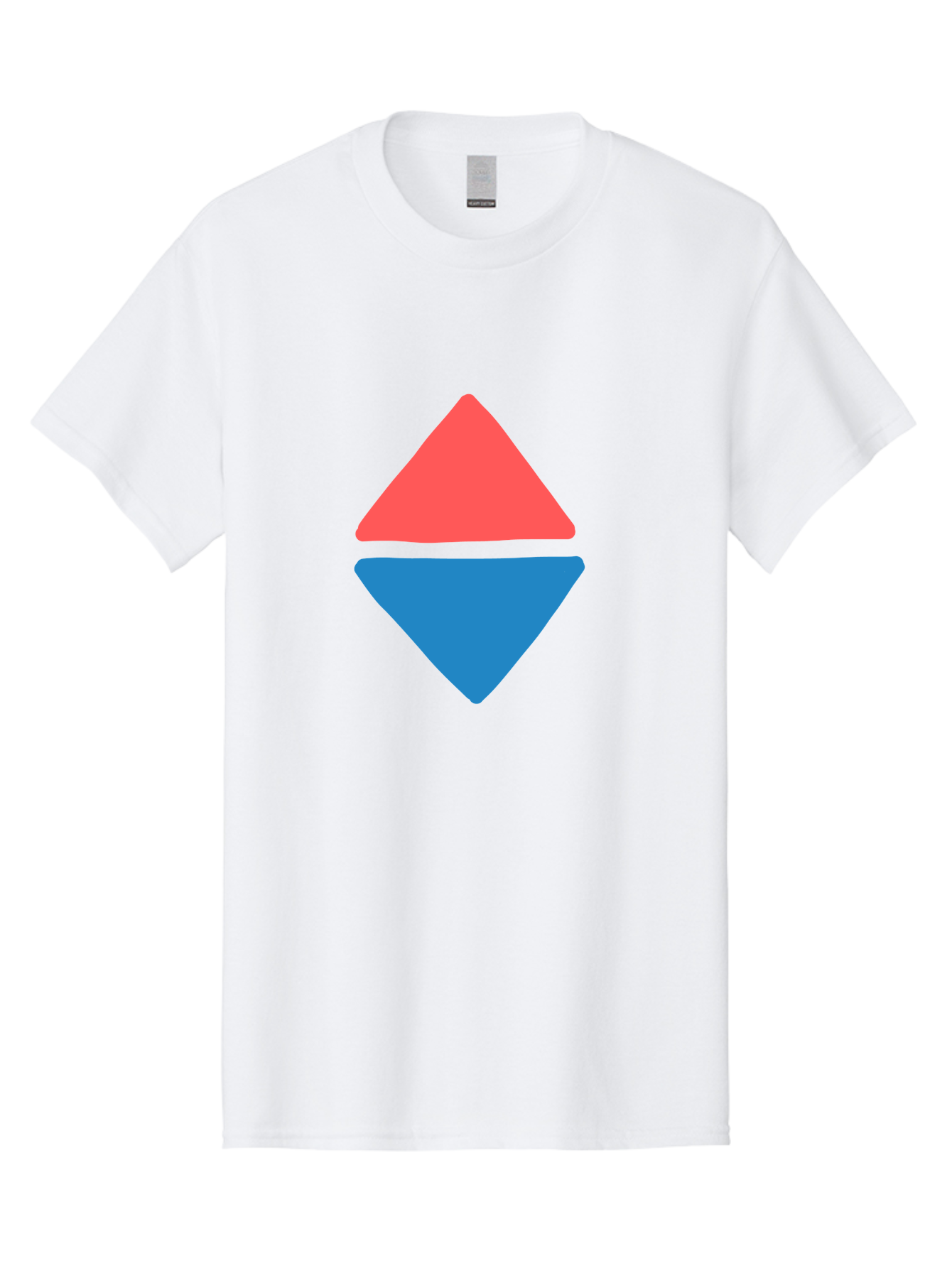 Diamond-Shape Men'S Graphic Tee, 100% Cotton, Comfortable Casual Summer Wear, Machine Washable, Red Diamond, Blue Diamond, Geometric Shapes, Abstract Design, Vibrant Colors, Minimalist Art, Modern Graphics, Diamond Symbol Aab691