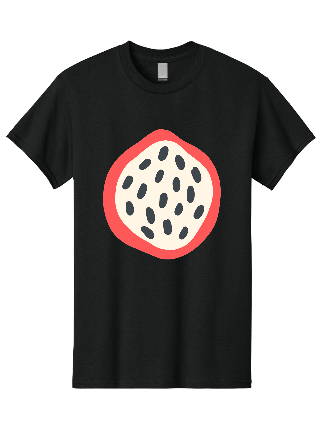 Dragon-Fruit-1 Men'S Graphic Tee, 100% Cotton, Comfortable Casual Summer Wear, Machine Washable, Dragon Fruit, Sliced Fruit, Black Seeds, Red Skin, White Pulp, Exotic Fruit, Tropical Flavors, Vibrant Colors, Healthy Snack, Fruit Illustration Aab692