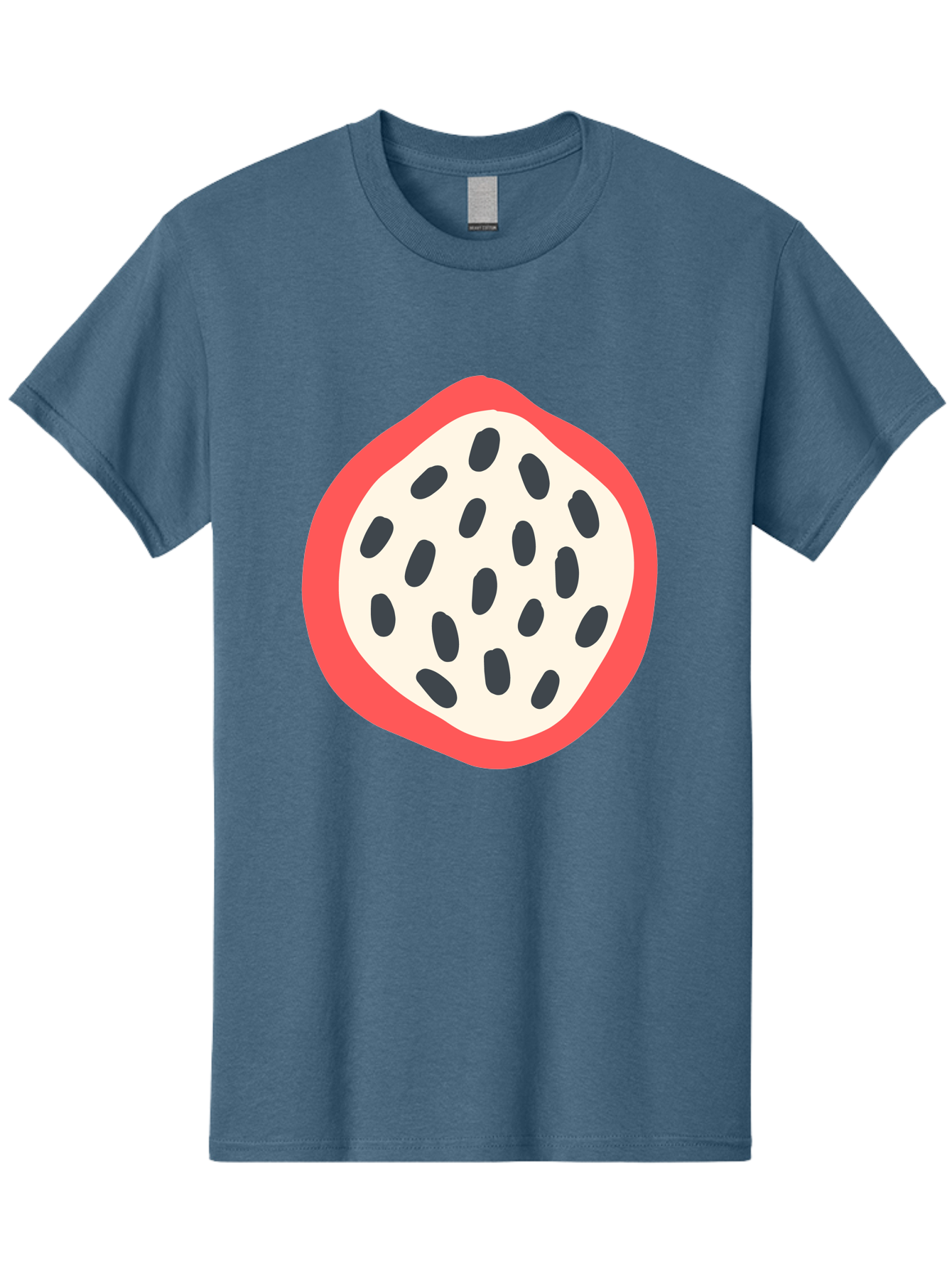 Dragon-Fruit-1 Men'S Graphic Tee, 100% Cotton, Comfortable Casual Summer Wear, Machine Washable, Dragon Fruit, Sliced Fruit, Black Seeds, Red Skin, White Pulp, Exotic Fruit, Tropical Flavors, Vibrant Colors, Healthy Snack, Fruit Illustration Aab692