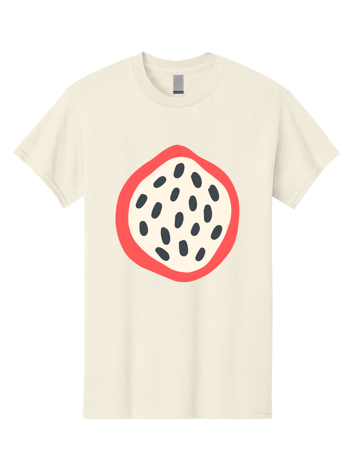 Dragon-Fruit-1 Men'S Graphic Tee, 100% Cotton, Comfortable Casual Summer Wear, Machine Washable, Dragon Fruit, Sliced Fruit, Black Seeds, Red Skin, White Pulp, Exotic Fruit, Tropical Flavors, Vibrant Colors, Healthy Snack, Fruit Illustration Aab692