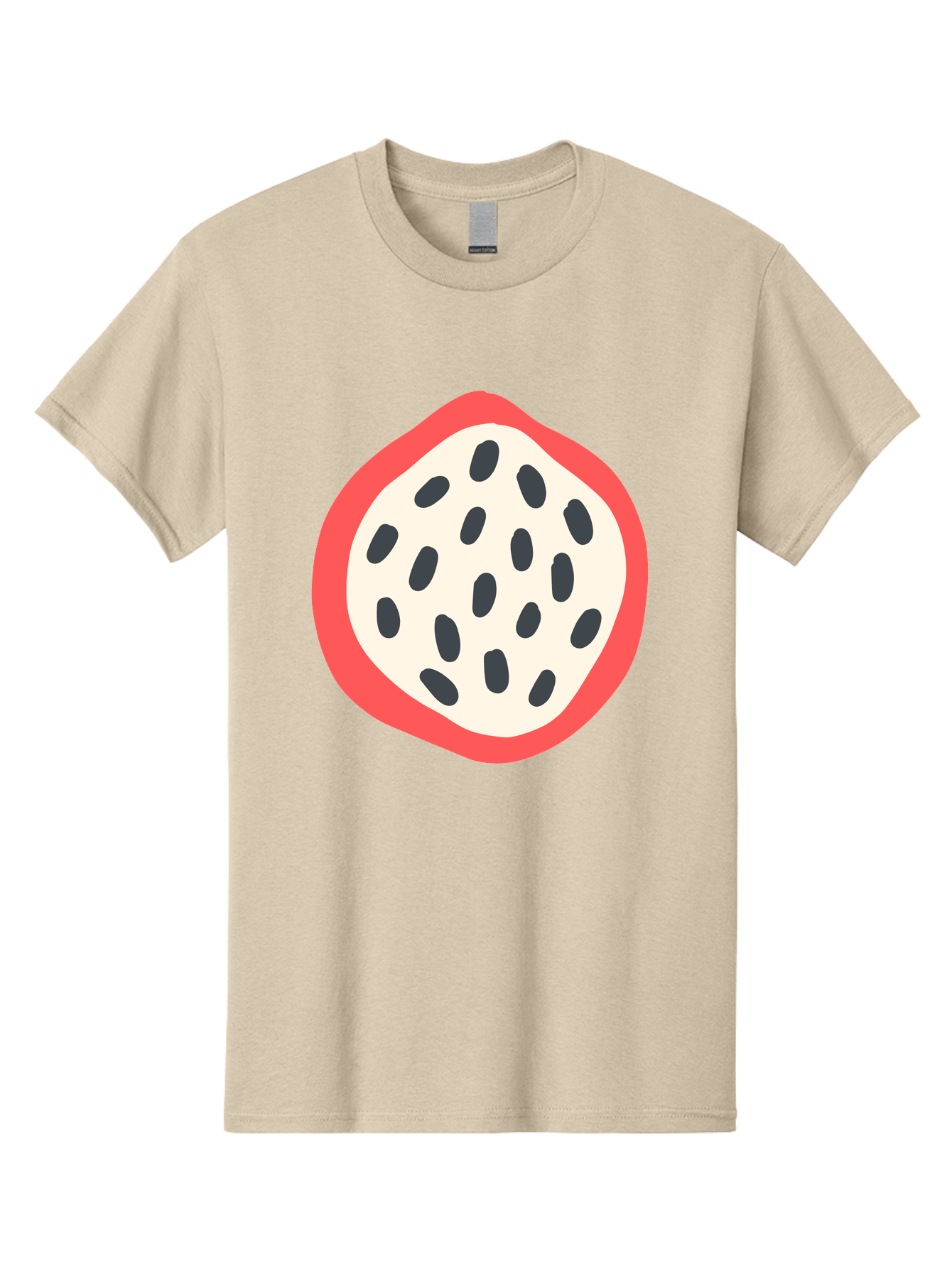 Dragon-Fruit-1 Men'S Graphic Tee, 100% Cotton, Comfortable Casual Summer Wear, Machine Washable, Dragon Fruit, Sliced Fruit, Black Seeds, Red Skin, White Pulp, Exotic Fruit, Tropical Flavors, Vibrant Colors, Healthy Snack, Fruit Illustration Aab692