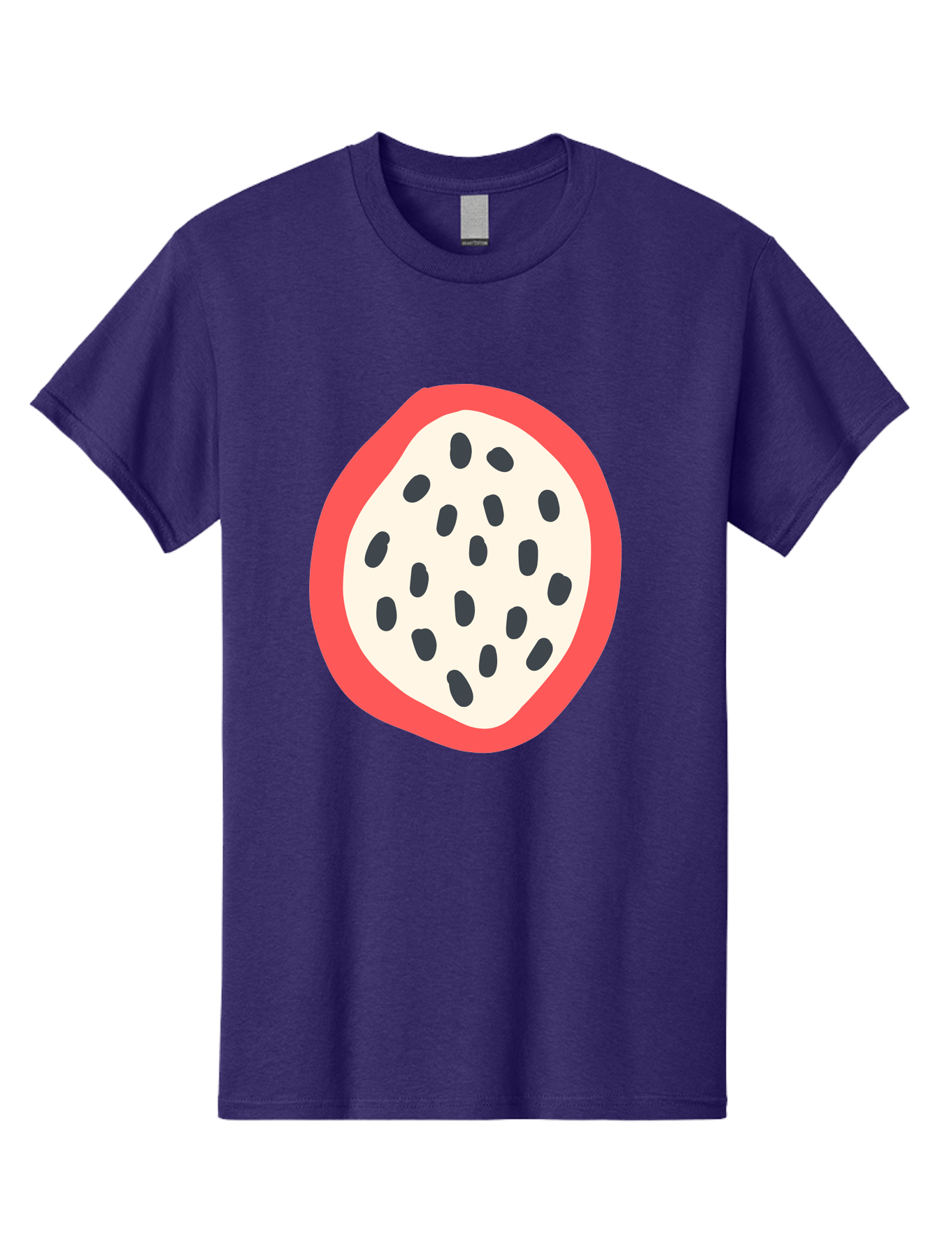 Dragon-Fruit-2 Men'S Graphic Tee, 100% Cotton, Comfortable Casual Summer Wear, Machine Washable, Dragon Fruit Illustration, White And Red Fruit, Black Seeds, Healthy Eating, Exotic Fruit, Tropical Vibes, Digital Art Aab693