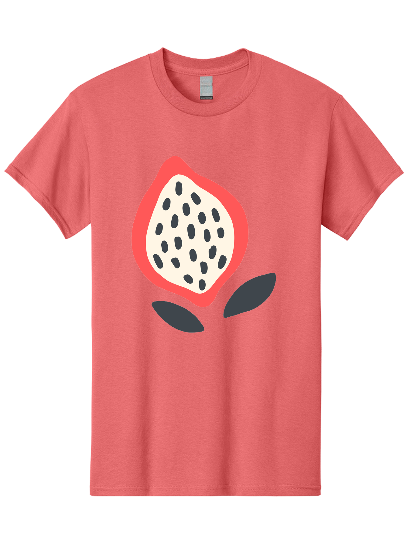 Dragon-Fruit Men'S Graphic Tee, 100% Cotton, Comfortable Casual Summer Wear, Machine Washable, Dragon Fruit, Exotic Fruit, Pink Skin, Black Seeds, White Pulp, Tropical Flavors, Healthy Eating, Fruit Illustration, Minimalist Art, Sweet Treat Aab695