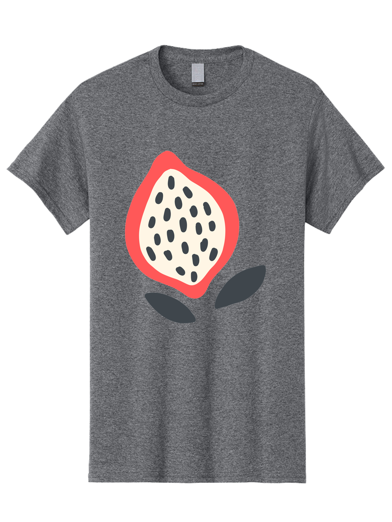 Dragon-Fruit Men'S Graphic Tee, 100% Cotton, Comfortable Casual Summer Wear, Machine Washable, Dragon Fruit, Exotic Fruit, Pink Skin, Black Seeds, White Pulp, Tropical Flavors, Healthy Eating, Fruit Illustration, Minimalist Art, Sweet Treat Aab695