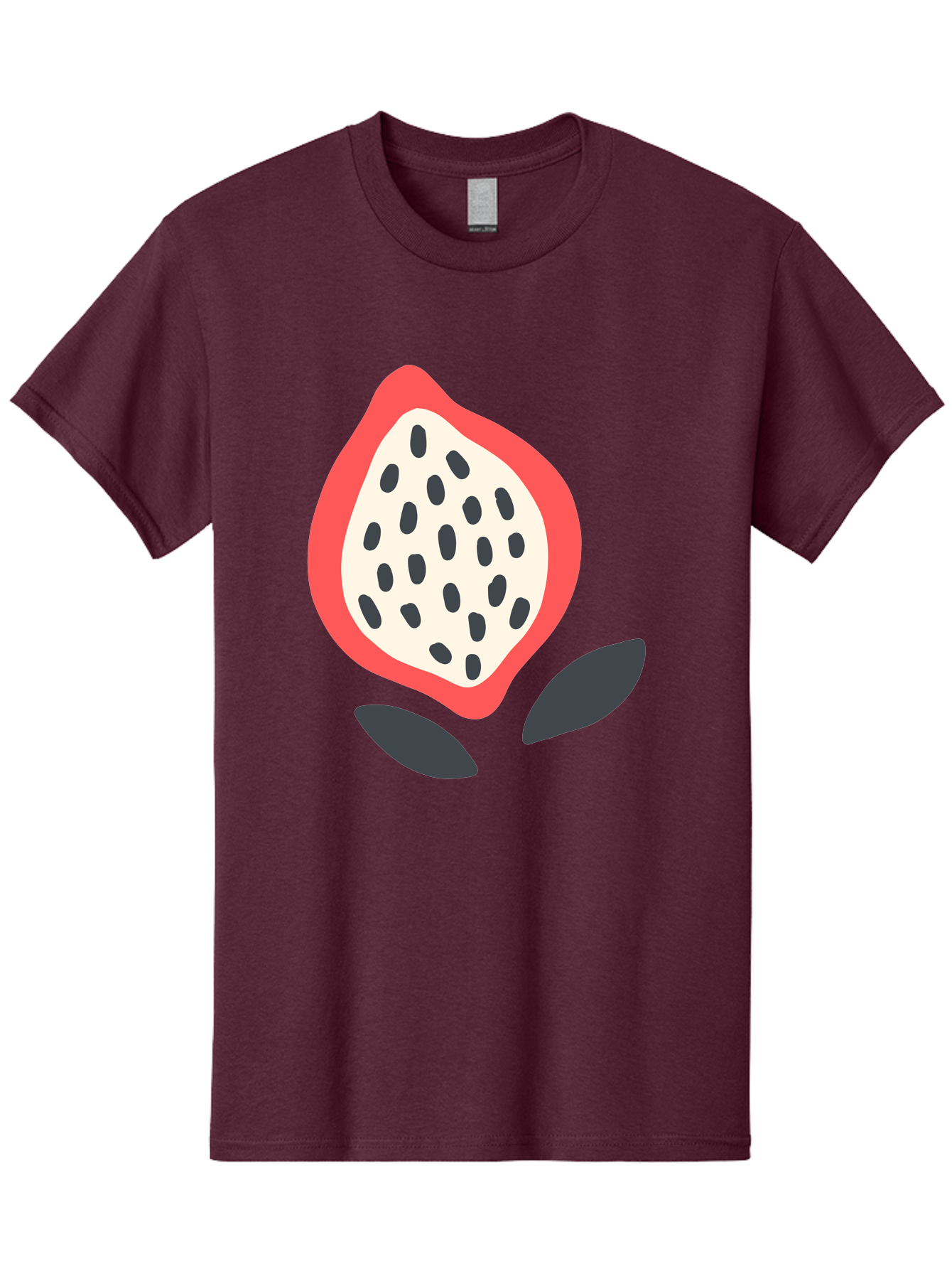 Dragon-Fruit Men'S Graphic Tee, 100% Cotton, Comfortable Casual Summer Wear, Machine Washable, Dragon Fruit, Exotic Fruit, Pink Skin, Black Seeds, White Pulp, Tropical Flavors, Healthy Eating, Fruit Illustration, Minimalist Art, Sweet Treat Aab695