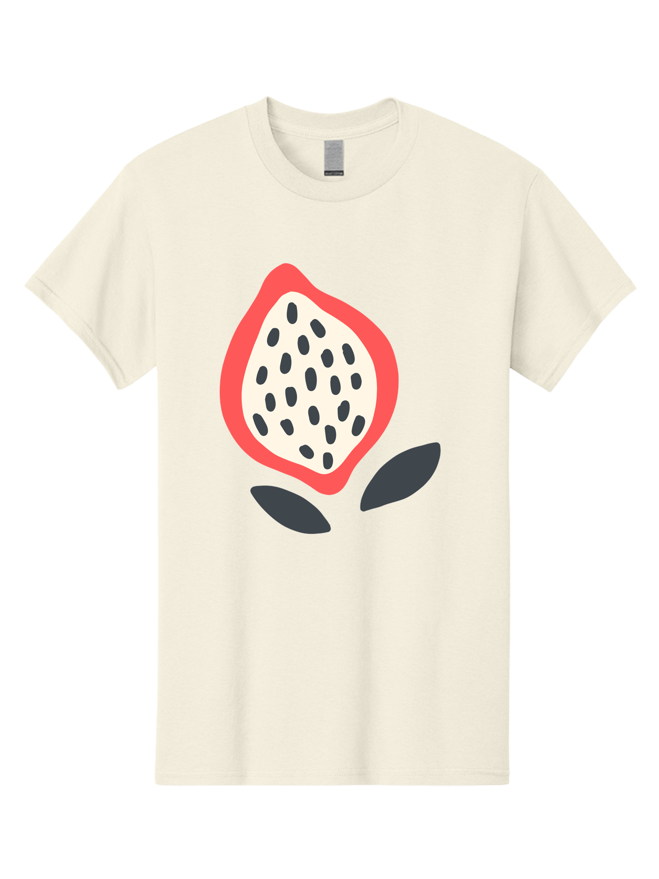 Dragon-Fruit Men'S Graphic Tee, 100% Cotton, Comfortable Casual Summer Wear, Machine Washable, Dragon Fruit, Exotic Fruit, Pink Skin, Black Seeds, White Pulp, Tropical Flavors, Healthy Eating, Fruit Illustration, Minimalist Art, Sweet Treat Aab695