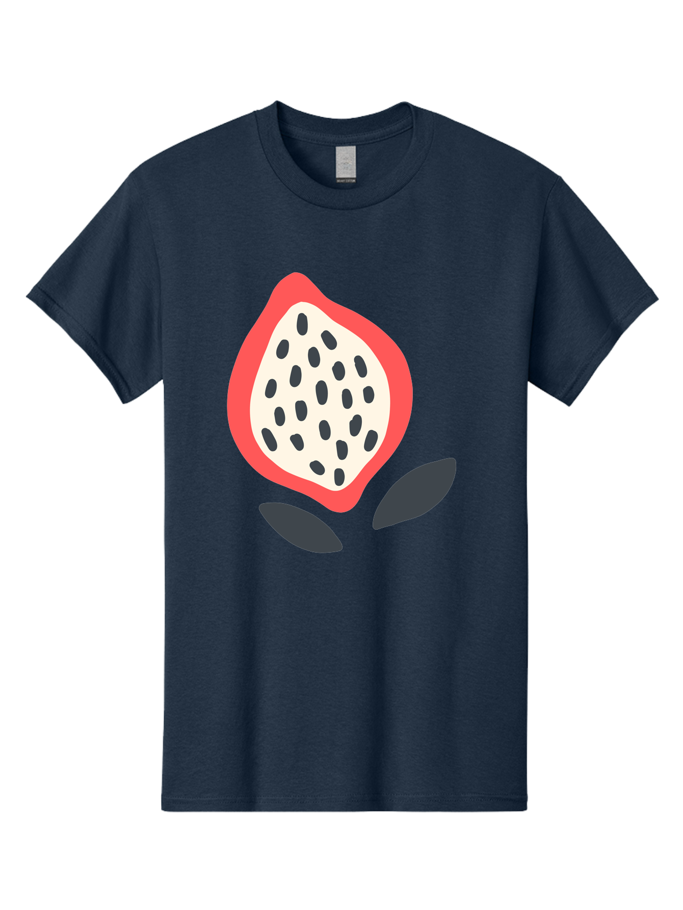 Dragon-Fruit Men'S Graphic Tee, 100% Cotton, Comfortable Casual Summer Wear, Machine Washable, Dragon Fruit, Exotic Fruit, Pink Skin, Black Seeds, White Pulp, Tropical Flavors, Healthy Eating, Fruit Illustration, Minimalist Art, Sweet Treat Aab695