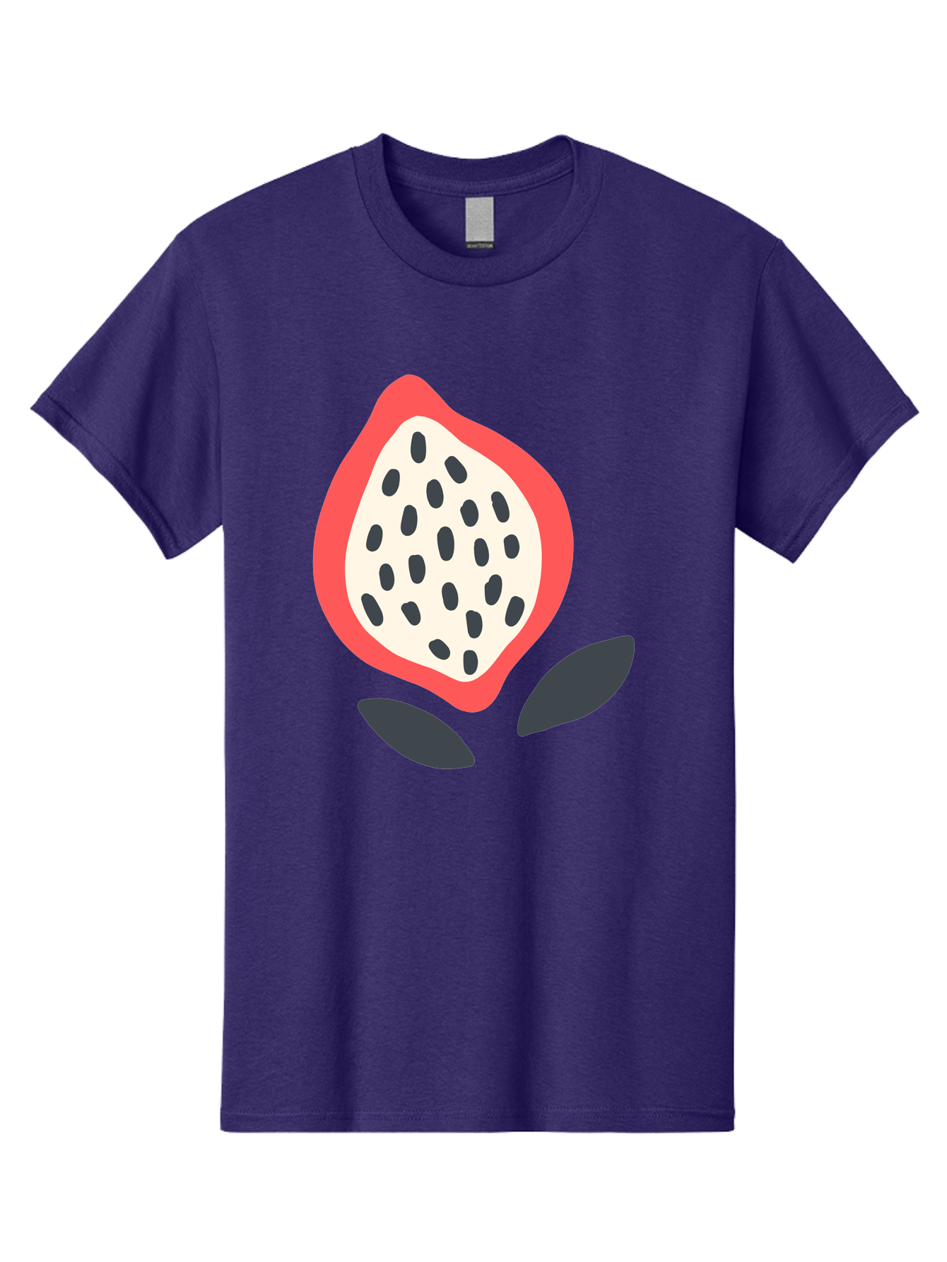 Dragon-Fruit Men'S Graphic Tee, 100% Cotton, Comfortable Casual Summer Wear, Machine Washable, Dragon Fruit, Exotic Fruit, Pink Skin, Black Seeds, White Pulp, Tropical Flavors, Healthy Eating, Fruit Illustration, Minimalist Art, Sweet Treat Aab695