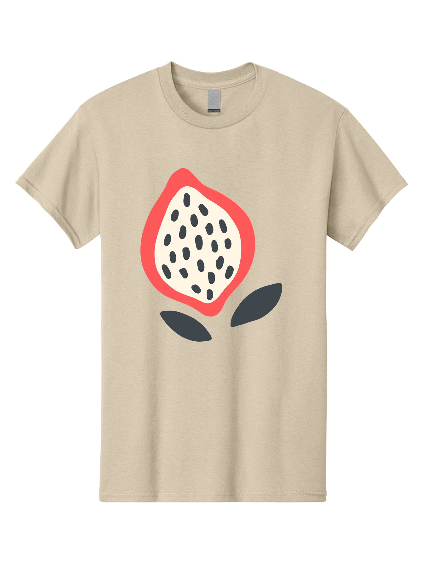 Dragon-Fruit Men'S Graphic Tee, 100% Cotton, Comfortable Casual Summer Wear, Machine Washable, Dragon Fruit, Exotic Fruit, Pink Skin, Black Seeds, White Pulp, Tropical Flavors, Healthy Eating, Fruit Illustration, Minimalist Art, Sweet Treat Aab695