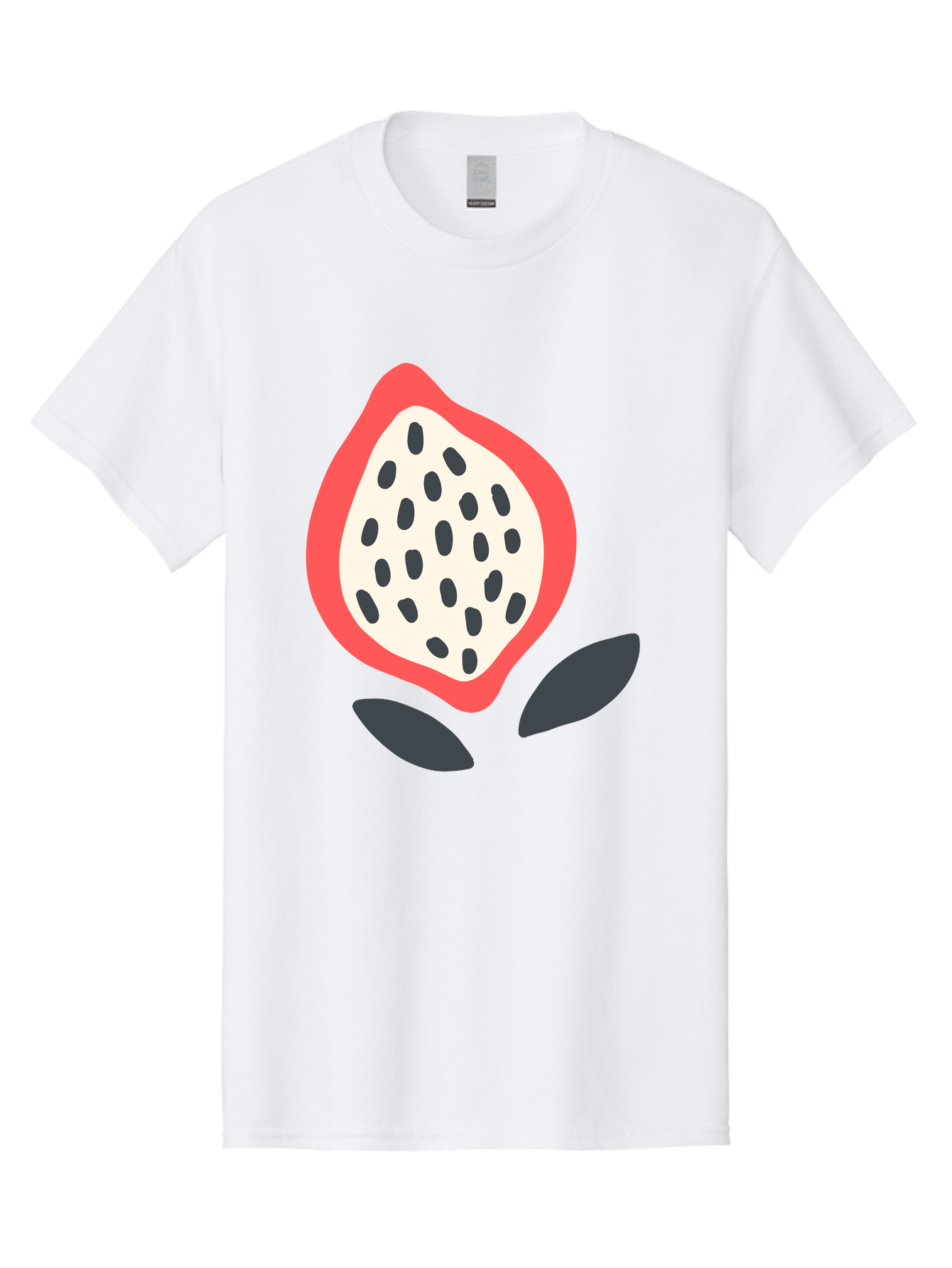 Dragon-Fruit Men'S Graphic Tee, 100% Cotton, Comfortable Casual Summer Wear, Machine Washable, Dragon Fruit, Exotic Fruit, Pink Skin, Black Seeds, White Pulp, Tropical Flavors, Healthy Eating, Fruit Illustration, Minimalist Art, Sweet Treat Aab695
