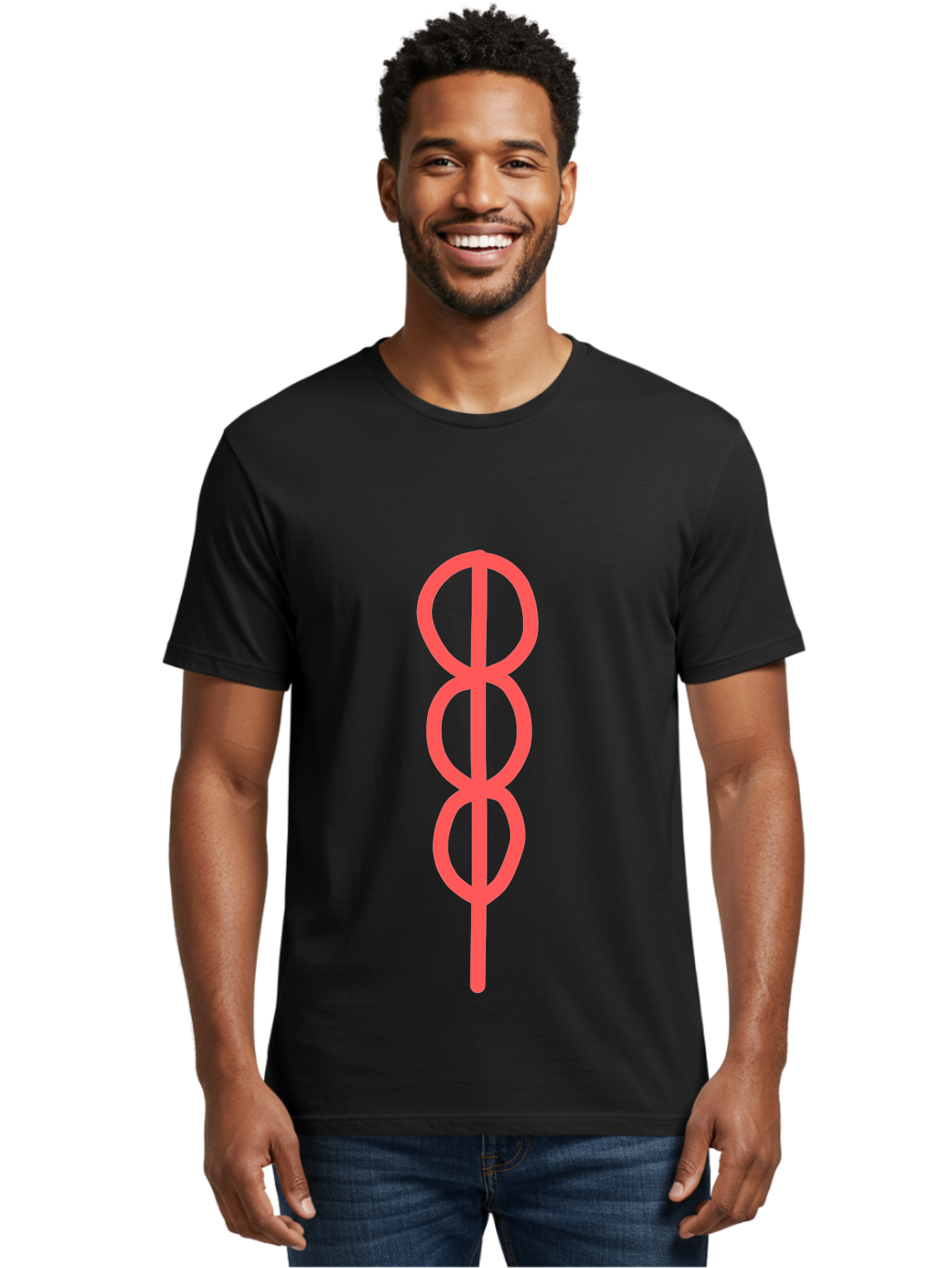 Eight-Symbol Men'S Graphic Tee, 100% Cotton, Comfortable Casual Summer Wear, Machine Washable, Psychedelic Symbol, Infinity Symbol, Number 8, Spiral Pattern, Abstract Design, Geometric Shape, Symbolic Art, Retro Aesthetic, Modern Graphic Aab696
