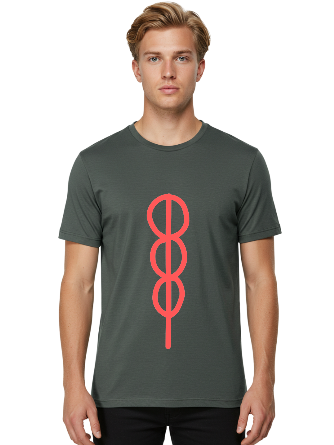 Eight-Symbol Men'S Graphic Tee, 100% Cotton, Comfortable Casual Summer Wear, Machine Washable, Psychedelic Symbol, Infinity Symbol, Number 8, Spiral Pattern, Abstract Design, Geometric Shape, Symbolic Art, Retro Aesthetic, Modern Graphic Aab696