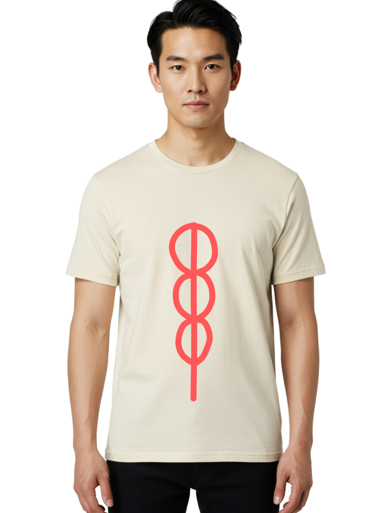 Eight-Symbol Men'S Graphic Tee, 100% Cotton, Comfortable Casual Summer Wear, Machine Washable, Psychedelic Symbol, Infinity Symbol, Number 8, Spiral Pattern, Abstract Design, Geometric Shape, Symbolic Art, Retro Aesthetic, Modern Graphic Aab696