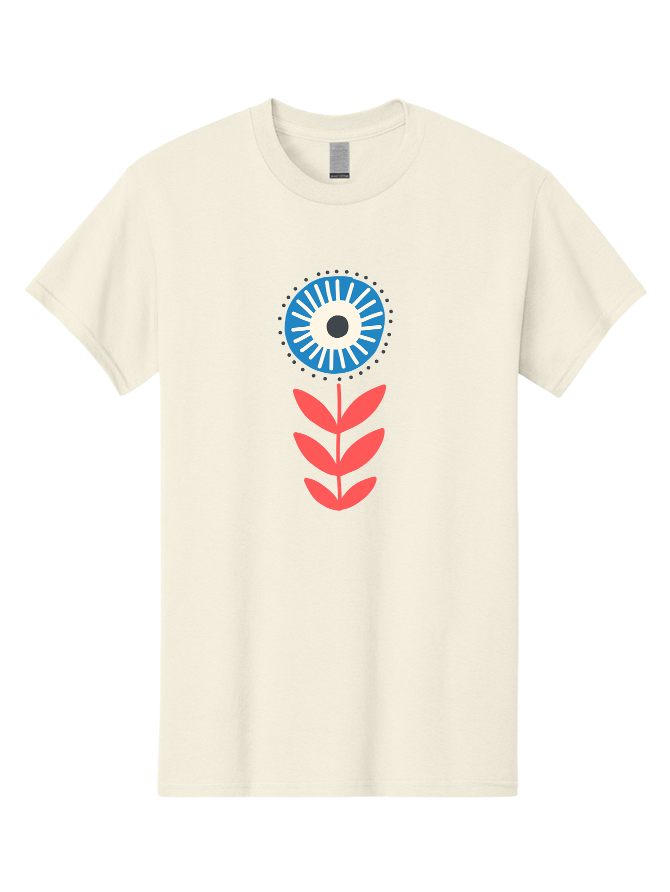 Eye-Flower-1 Men'S Graphic Tee, 100% Cotton, Comfortable Casual Summer Wear, Machine Washable, Evil Eye Symbol, Blue And White Eye, Protection Charm, Floral Design, Red Leaves, Abstract Art, Mystical Motif, Symbolic Artwork Aab698