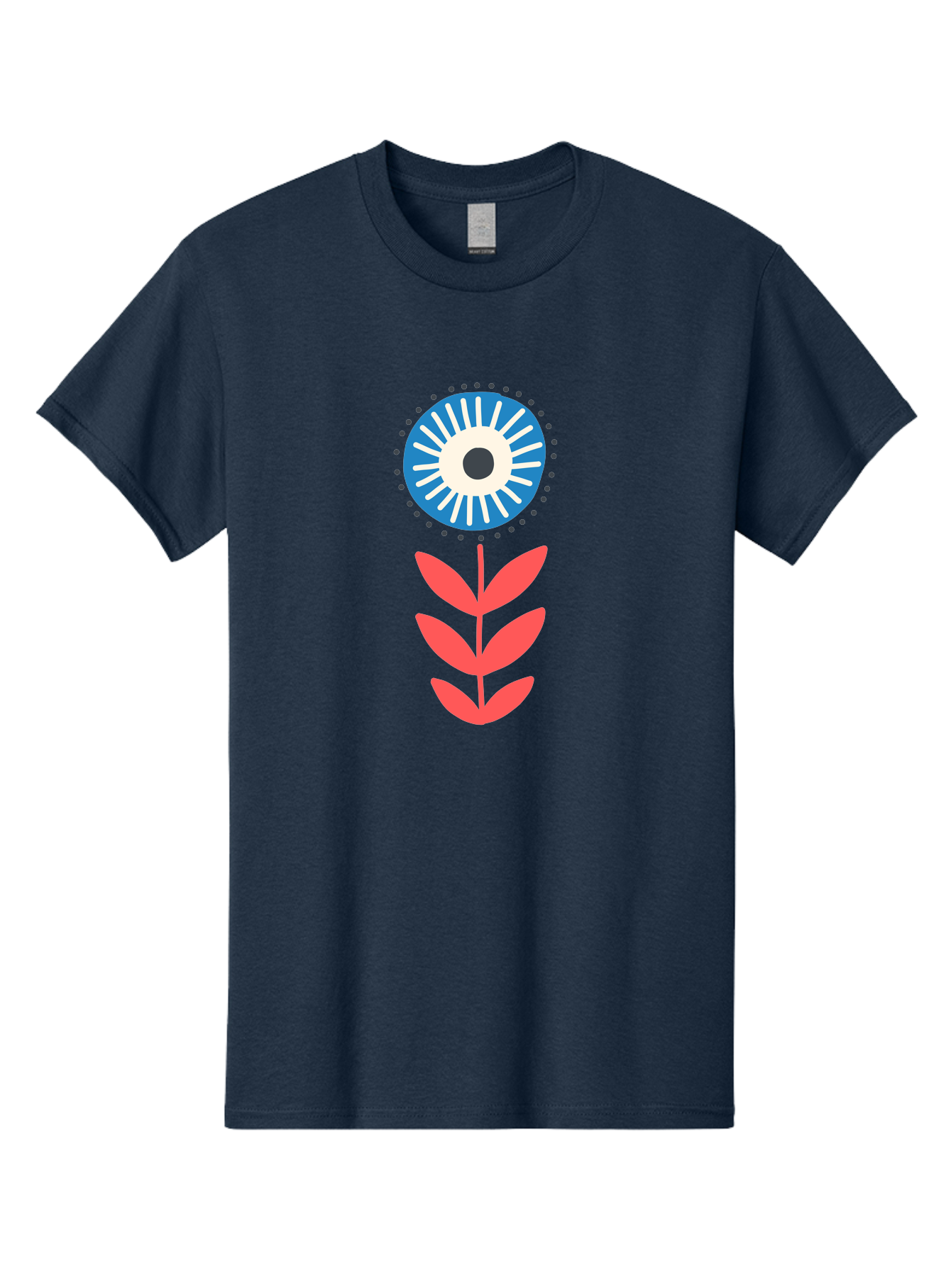 Eye-Flower-1 Men'S Graphic Tee, 100% Cotton, Comfortable Casual Summer Wear, Machine Washable, Evil Eye Symbol, Blue And White Eye, Protection Charm, Floral Design, Red Leaves, Abstract Art, Mystical Motif, Symbolic Artwork Aab698