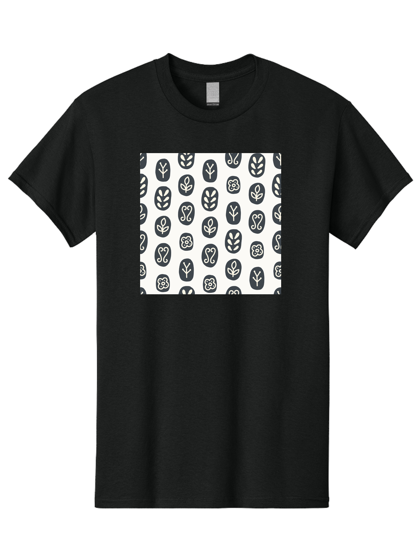 Floral-Pattern-16 Men'S Graphic Tee, 100% Cotton, Comfortable Casual Summer Wear, Machine Washable, Minimalist Botanical Design, Stylized Floral Motifs, Simple Shapes, Repetitive Pattern, Elegant Simplicity, Soothing Aesthetics, Aab709
