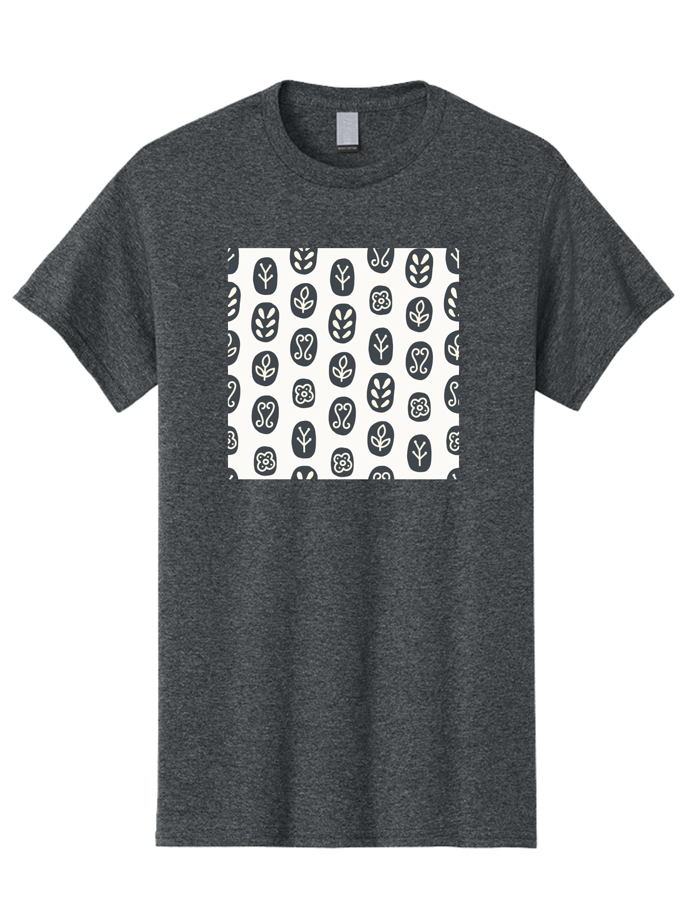 Floral-Pattern-16 Men'S Graphic Tee, 100% Cotton, Comfortable Casual Summer Wear, Machine Washable, Minimalist Botanical Design, Stylized Floral Motifs, Simple Shapes, Repetitive Pattern, Elegant Simplicity, Soothing Aesthetics, Aab709