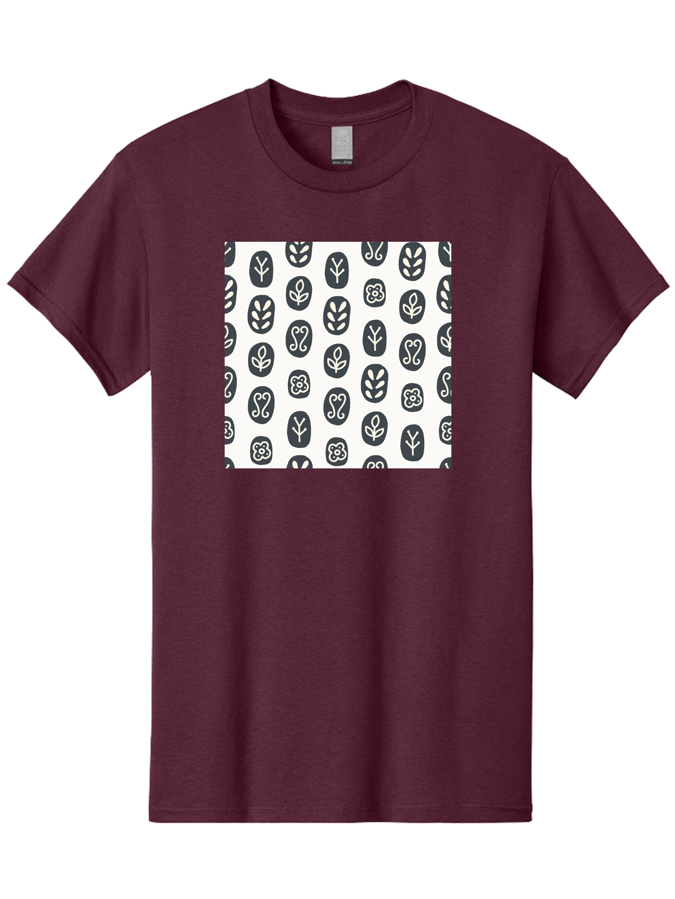 Floral-Pattern-16 Men'S Graphic Tee, 100% Cotton, Comfortable Casual Summer Wear, Machine Washable, Minimalist Botanical Design, Stylized Floral Motifs, Simple Shapes, Repetitive Pattern, Elegant Simplicity, Soothing Aesthetics, Aab709