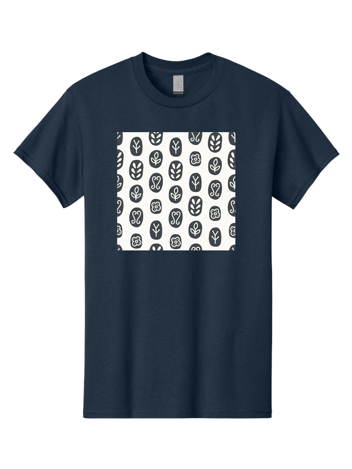 Floral-Pattern-16 Men'S Graphic Tee, 100% Cotton, Comfortable Casual Summer Wear, Machine Washable, Minimalist Botanical Design, Stylized Floral Motifs, Simple Shapes, Repetitive Pattern, Elegant Simplicity, Soothing Aesthetics, Aab709