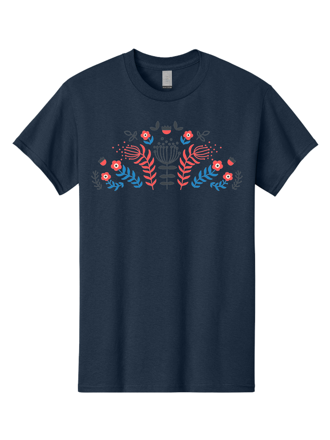 Floral-Pattern-18 Men'S Graphic Tee, 100% Cotton, Comfortable Casual Summer Wear, Machine Washable, Floral Pattern, Colorful Flowers, Leaves, Foliage, Abstract Design, Vibrant Colors, Whimsical Art, Stylized Blooms, Botanical Style, Aab711