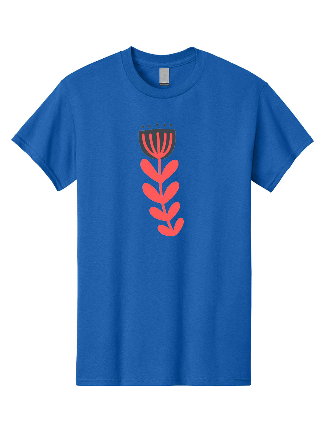 Flower-2 Men'S Graphic Tee, 100% Cotton, Comfortable Casual Summer Wear, Machine Washable, Simple Flower Design, Floral Pattern, Minimalist Art, Red And Black Hues, Bold Graphics, Stylized Bloom, Modern Illustration, Flower Graphic Aab722