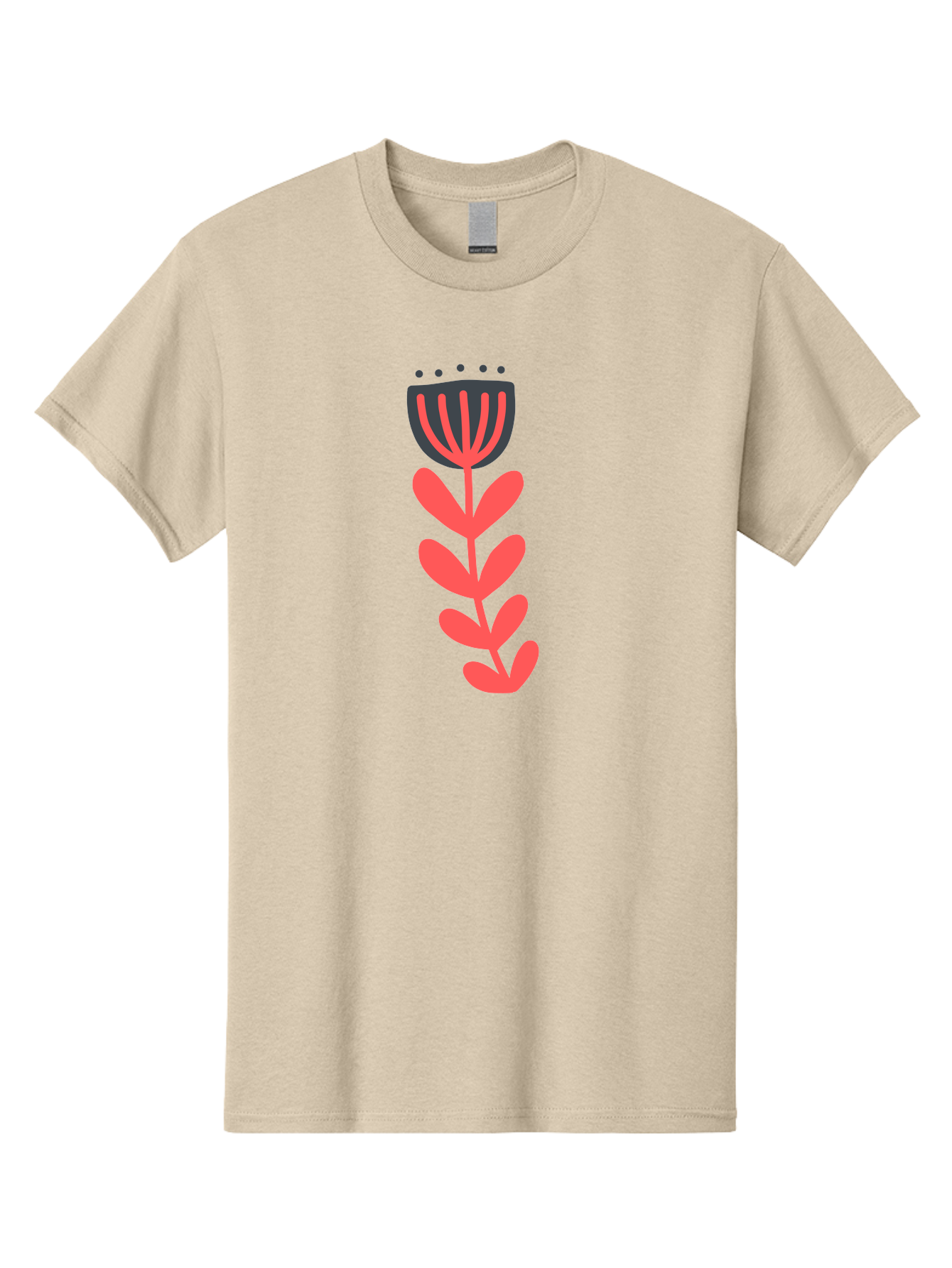 Flower-2 Men'S Graphic Tee, 100% Cotton, Comfortable Casual Summer Wear, Machine Washable, Simple Flower Design, Floral Pattern, Minimalist Art, Red And Black Hues, Bold Graphics, Stylized Bloom, Modern Illustration, Flower Graphic Aab722