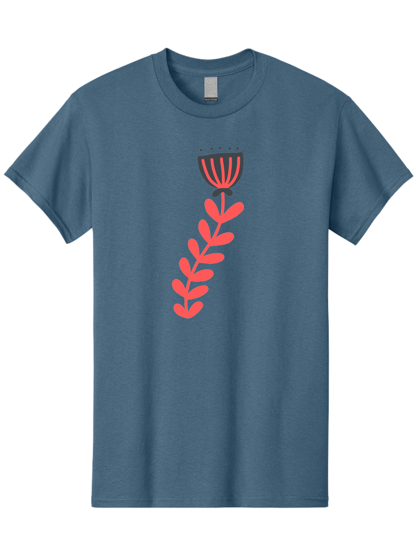 Flower-3 Men'S Graphic Tee, 100% Cotton, Comfortable Casual Summer Wear, Machine Washable, Simple Flower Illustration, Pink And Black Flower, Minimalist Design, Bold Lines, Graphic Art, Floral Motif, Modern Style Aab723