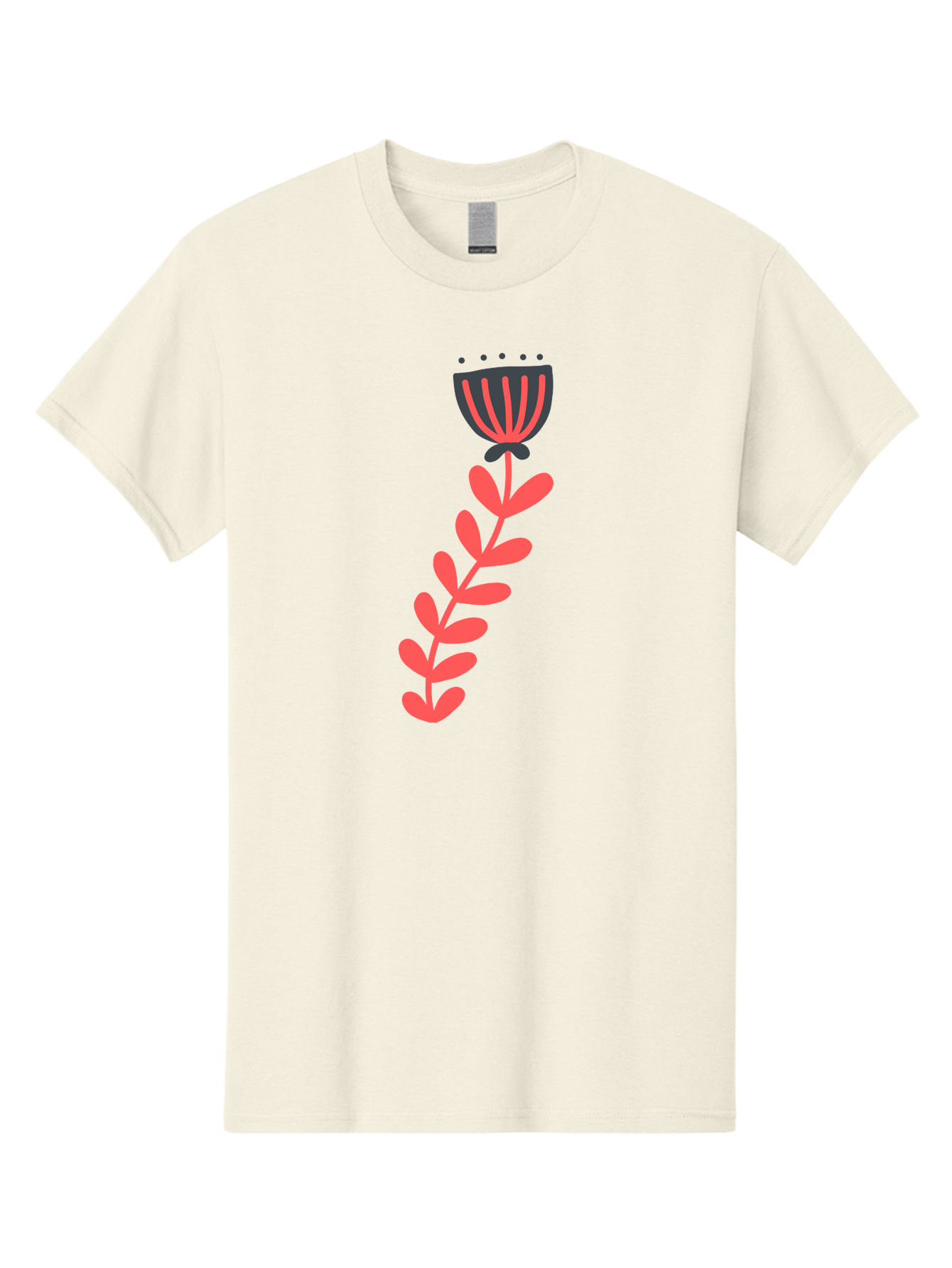 Flower-3 Men'S Graphic Tee, 100% Cotton, Comfortable Casual Summer Wear, Machine Washable, Simple Flower Illustration, Pink And Black Flower, Minimalist Design, Bold Lines, Graphic Art, Floral Motif, Modern Style Aab723