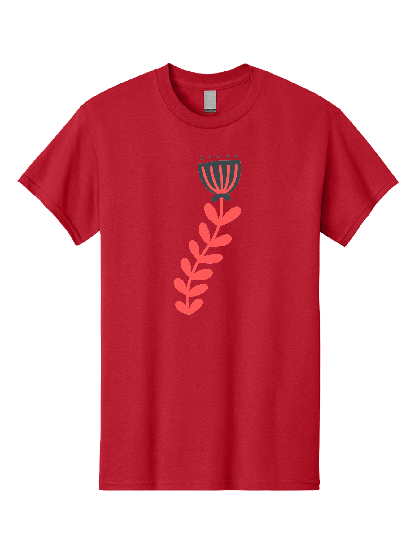 Flower-3 Men'S Graphic Tee, 100% Cotton, Comfortable Casual Summer Wear, Machine Washable, Simple Flower Illustration, Pink And Black Flower, Minimalist Design, Bold Lines, Graphic Art, Floral Motif, Modern Style Aab723