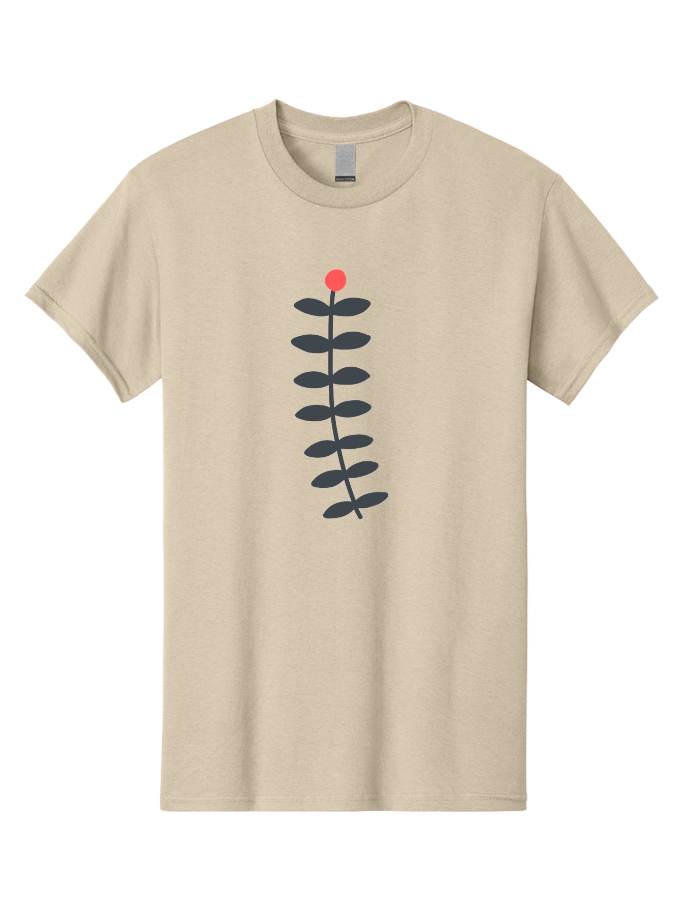 Flower-5 Men'S Graphic Tee, 100% Cotton, Comfortable Casual Summer Wear, Machine Washable, Simple Flower Illustration, Red Bloom, Dark Green Leaves, Minimalist Design, Botanical Art, Floral Graphic Aab725